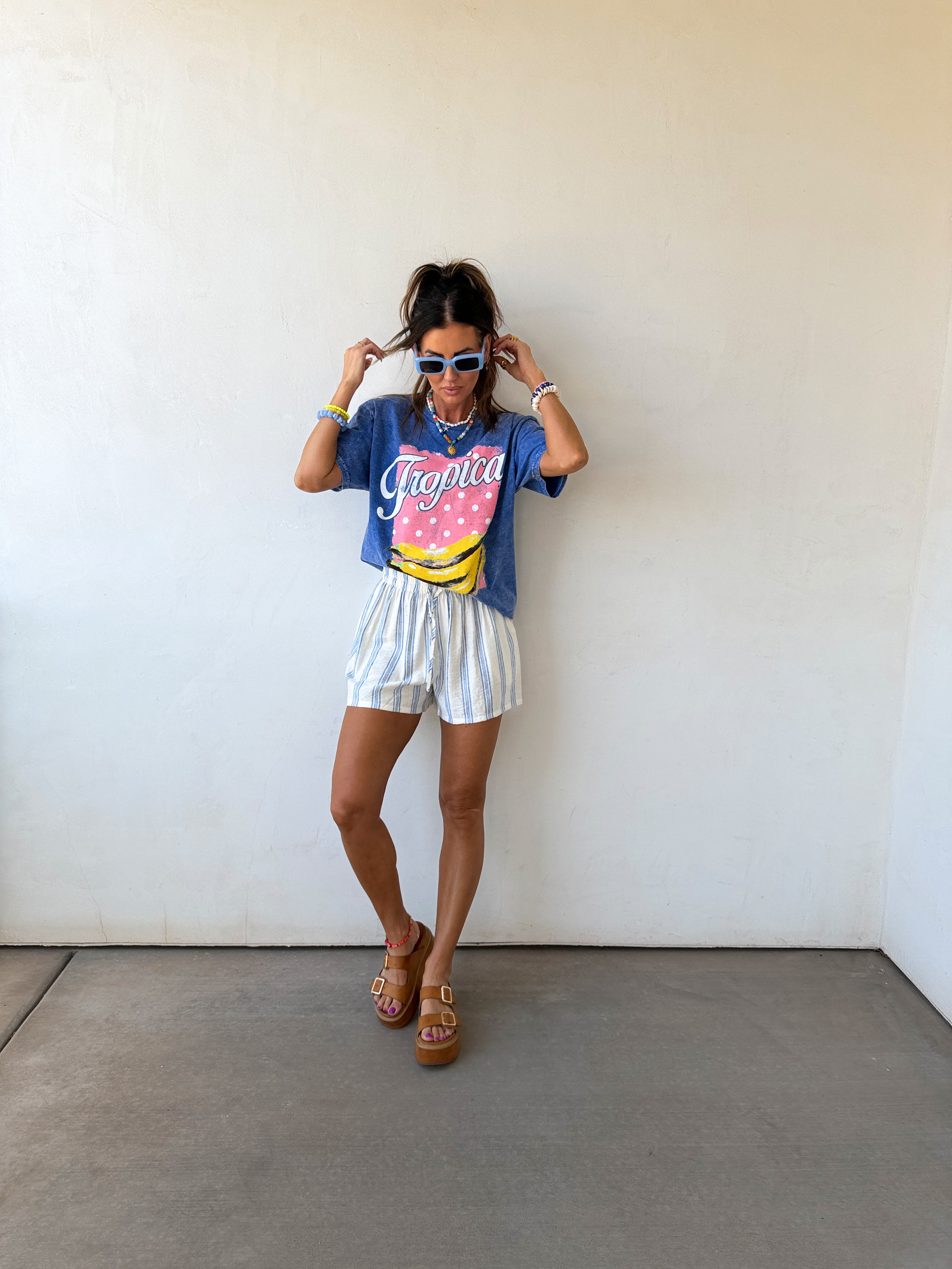 Saylor Stripe Linen Shorts