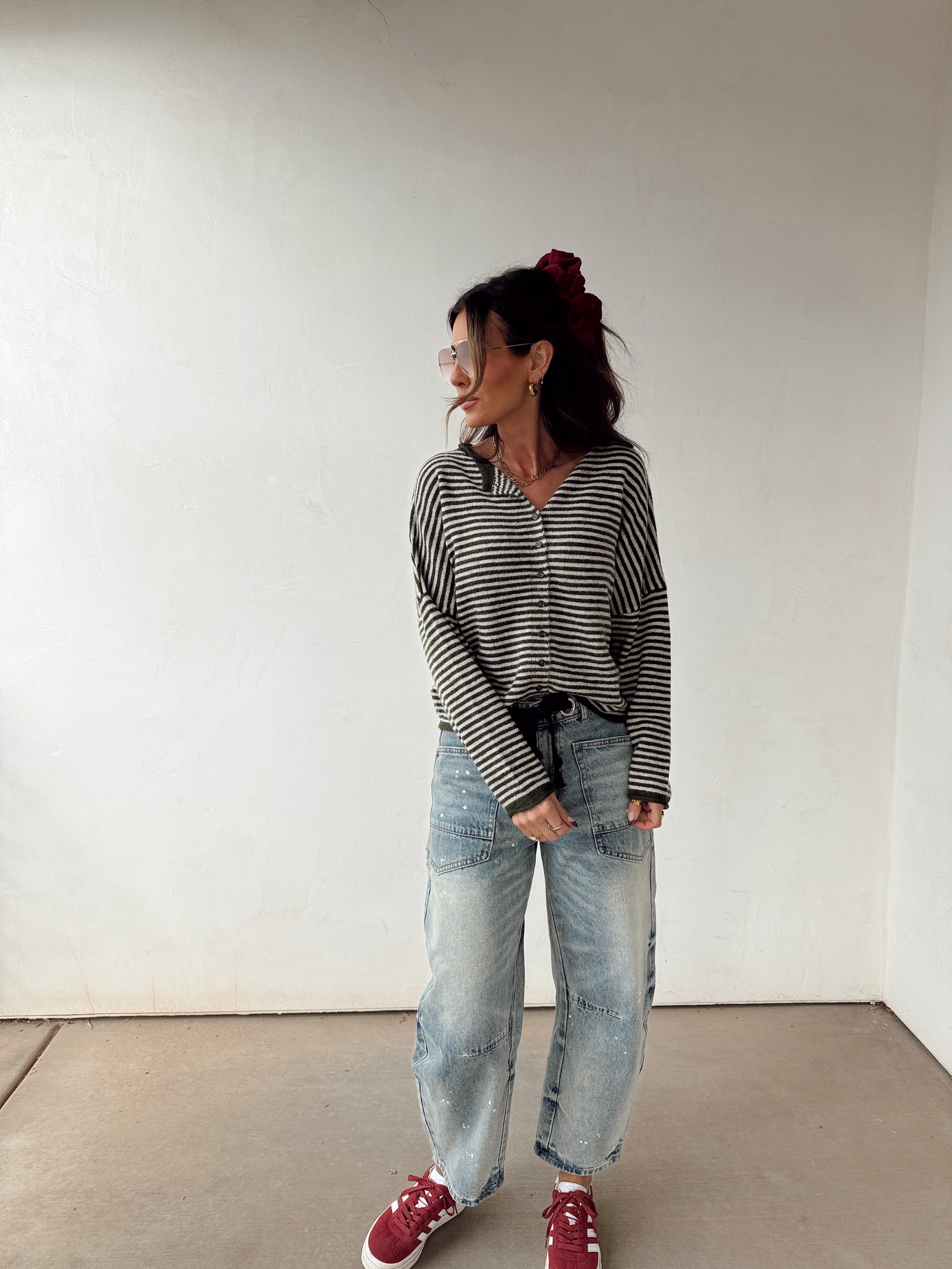 Holiday Stripes Sweater Cardigan