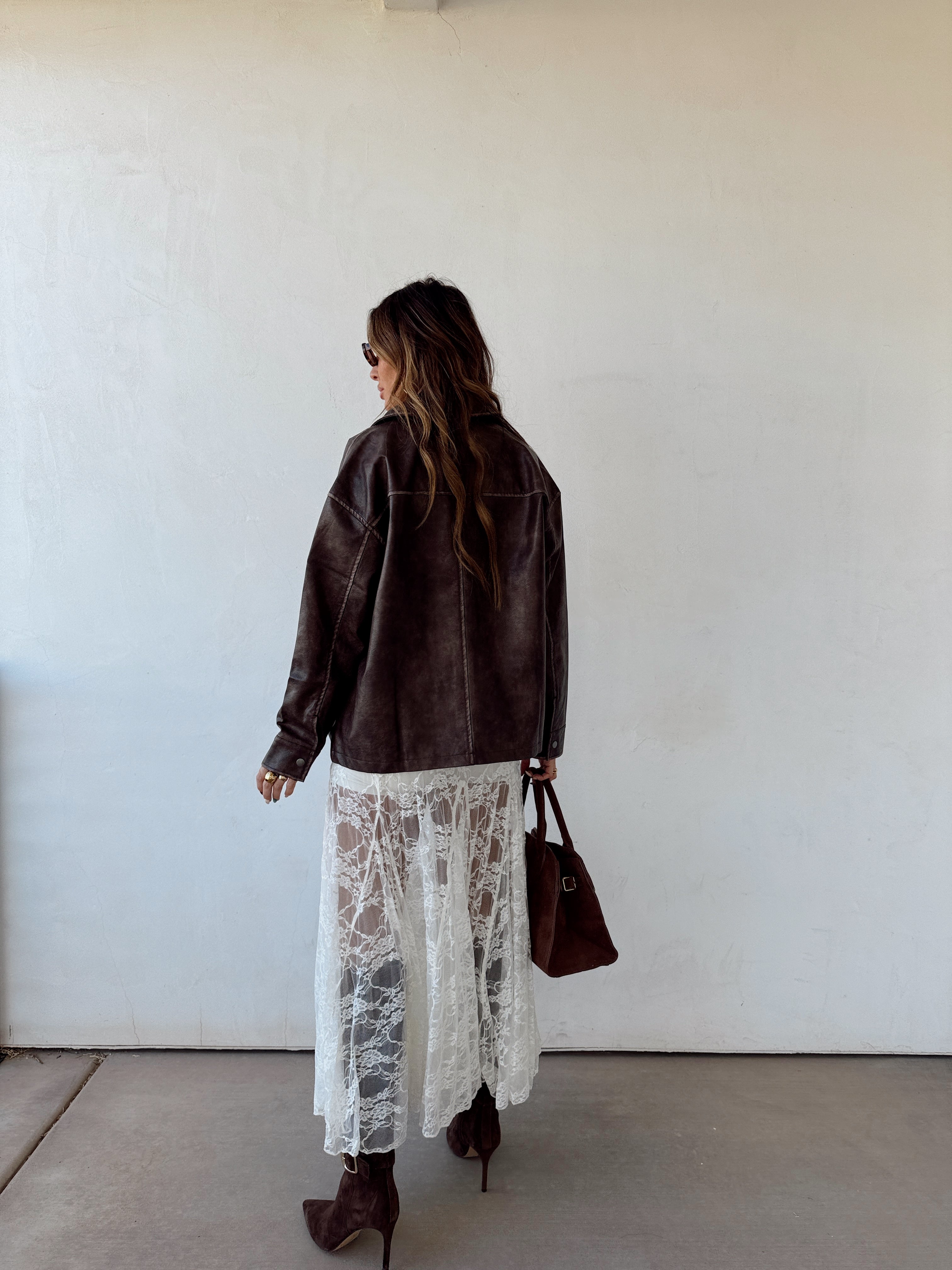 Roslyn Leather Jacket// Brown