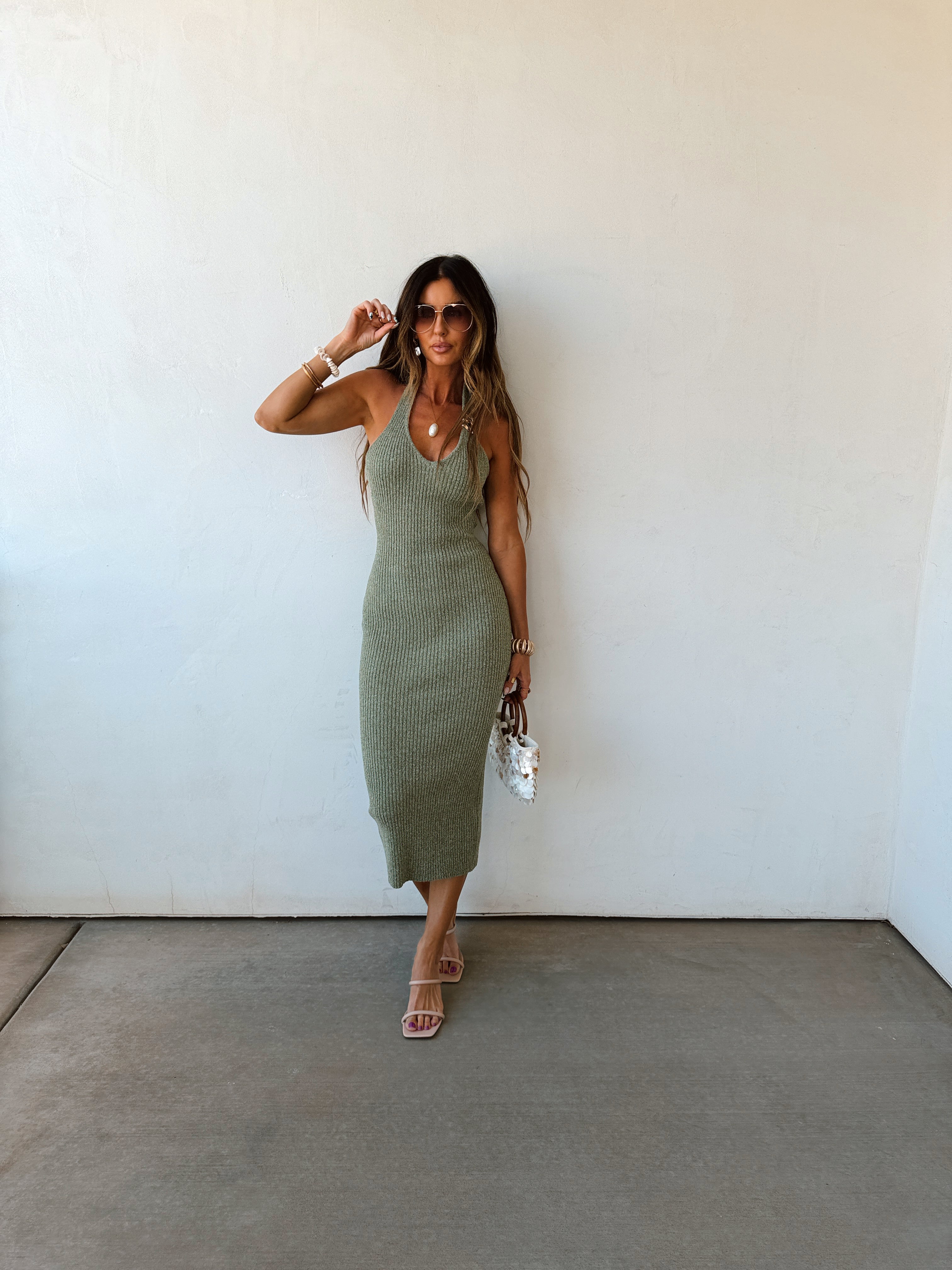 Olive Haven Halter Midi