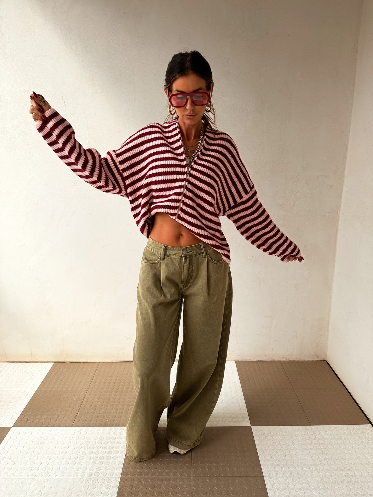 Zane Striped Zipup