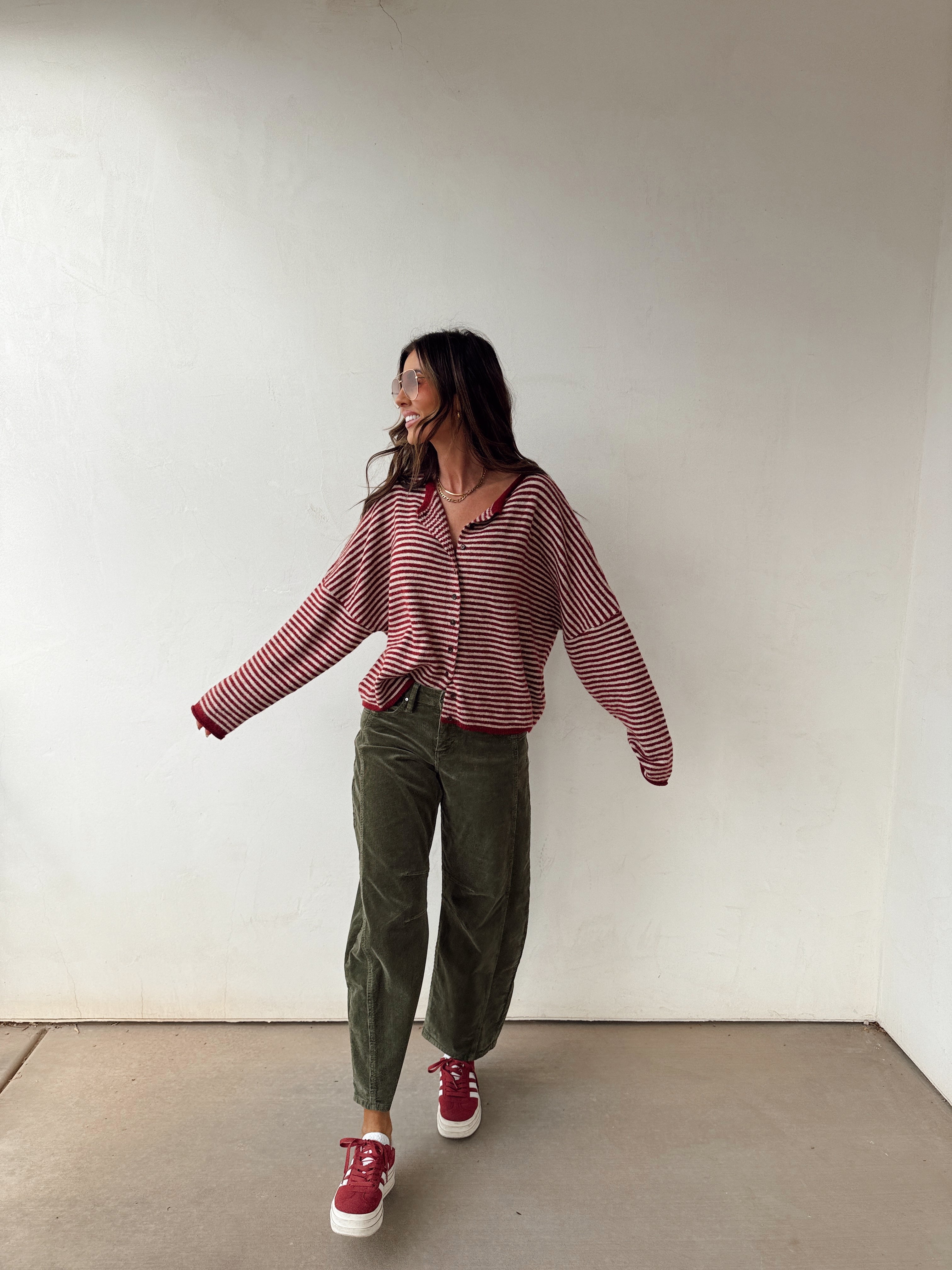 Holiday Stripes Sweater Cardigan