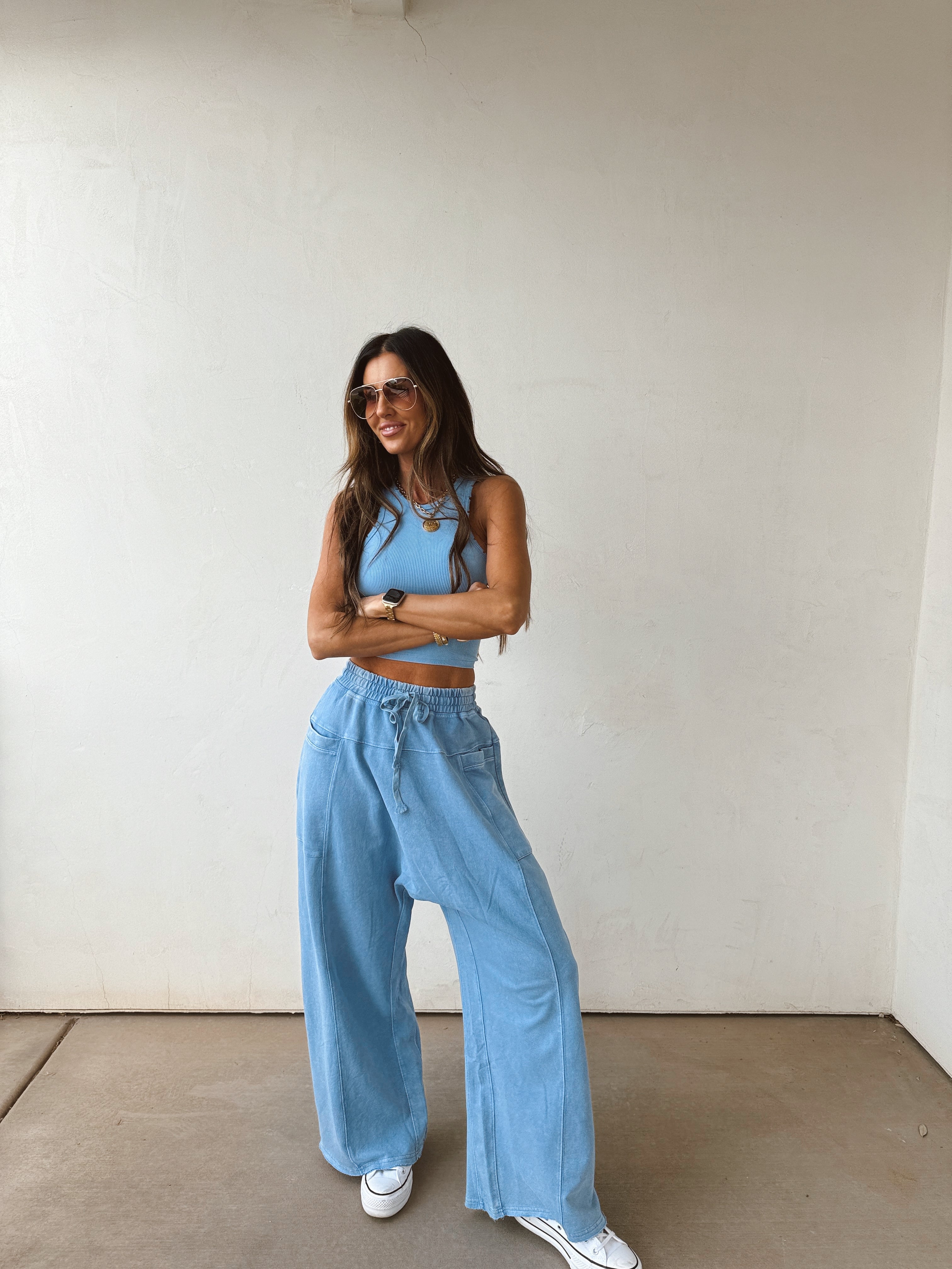 Cold Plunge Harem Pants//Blue