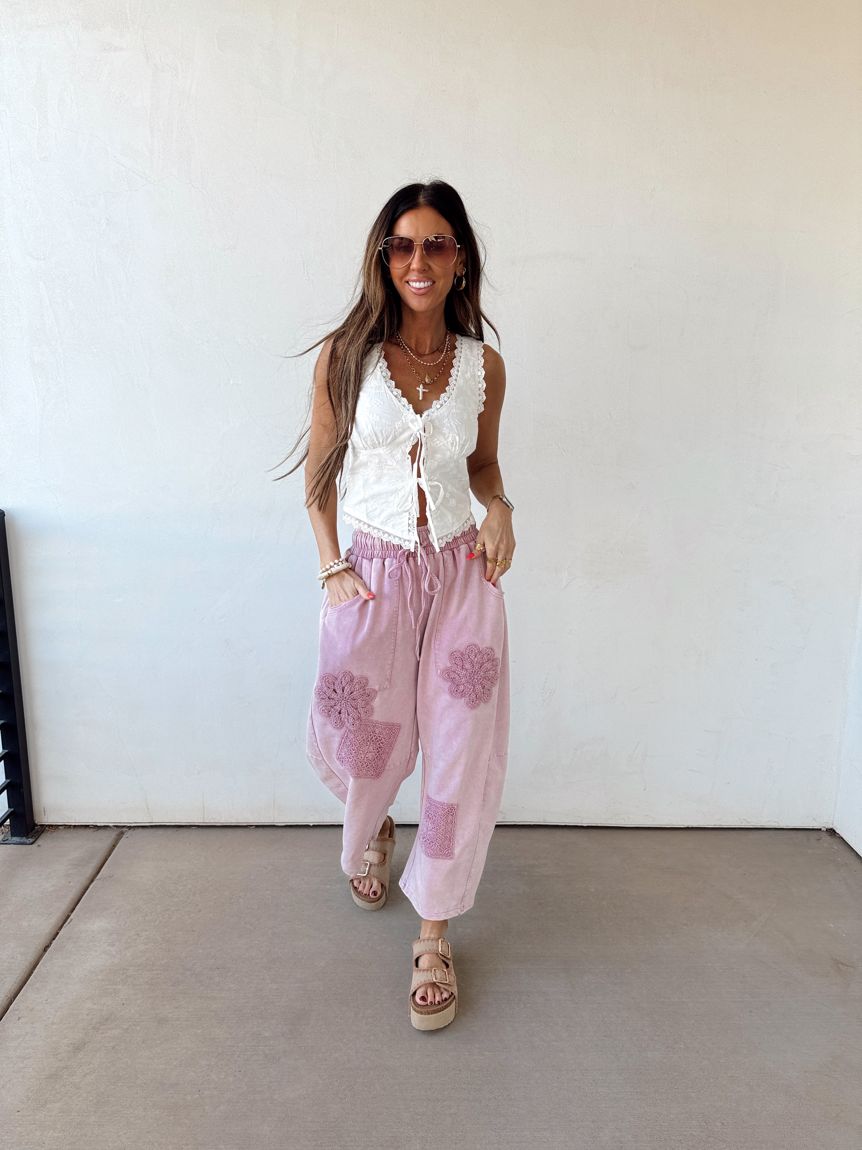 Flower Child Barrel Sweats