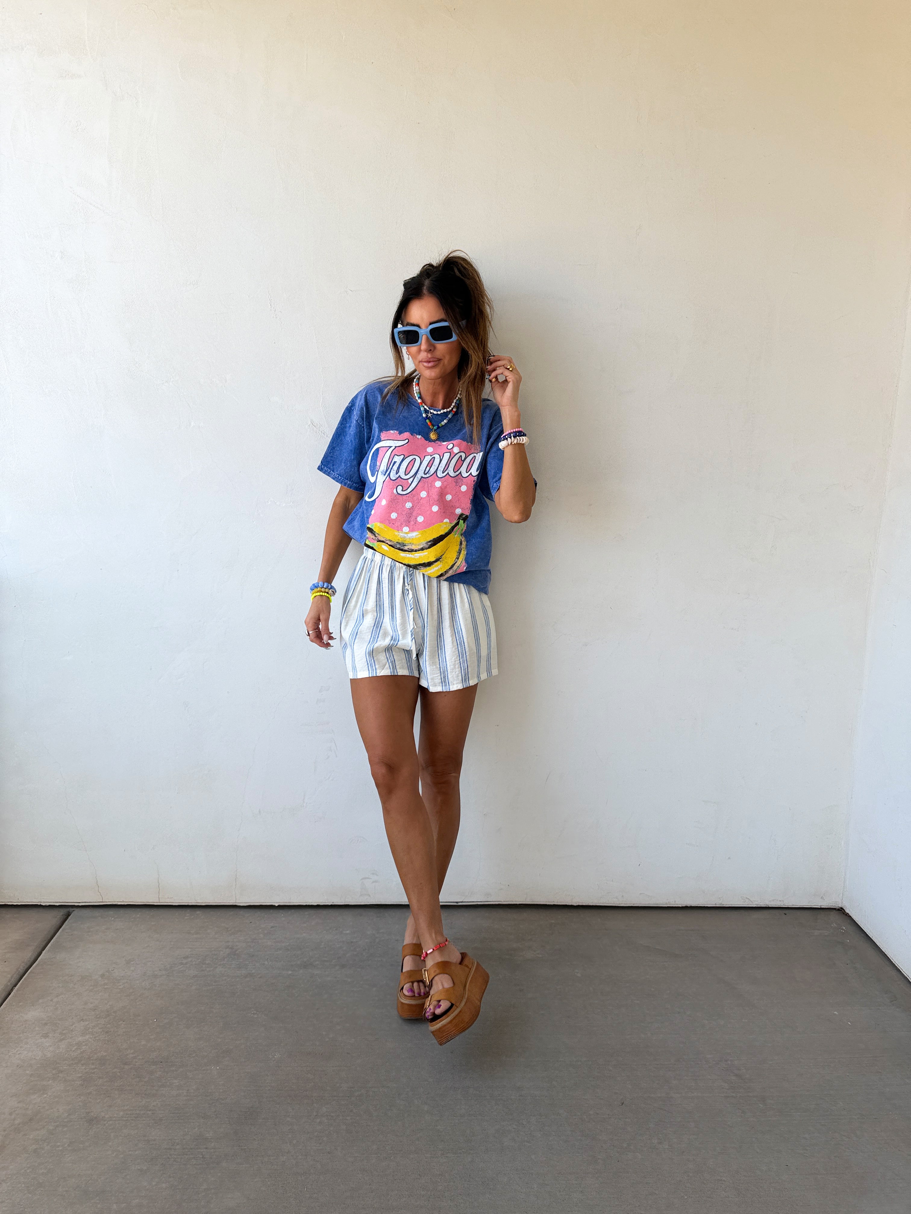 Saylor Stripe Linen Shorts