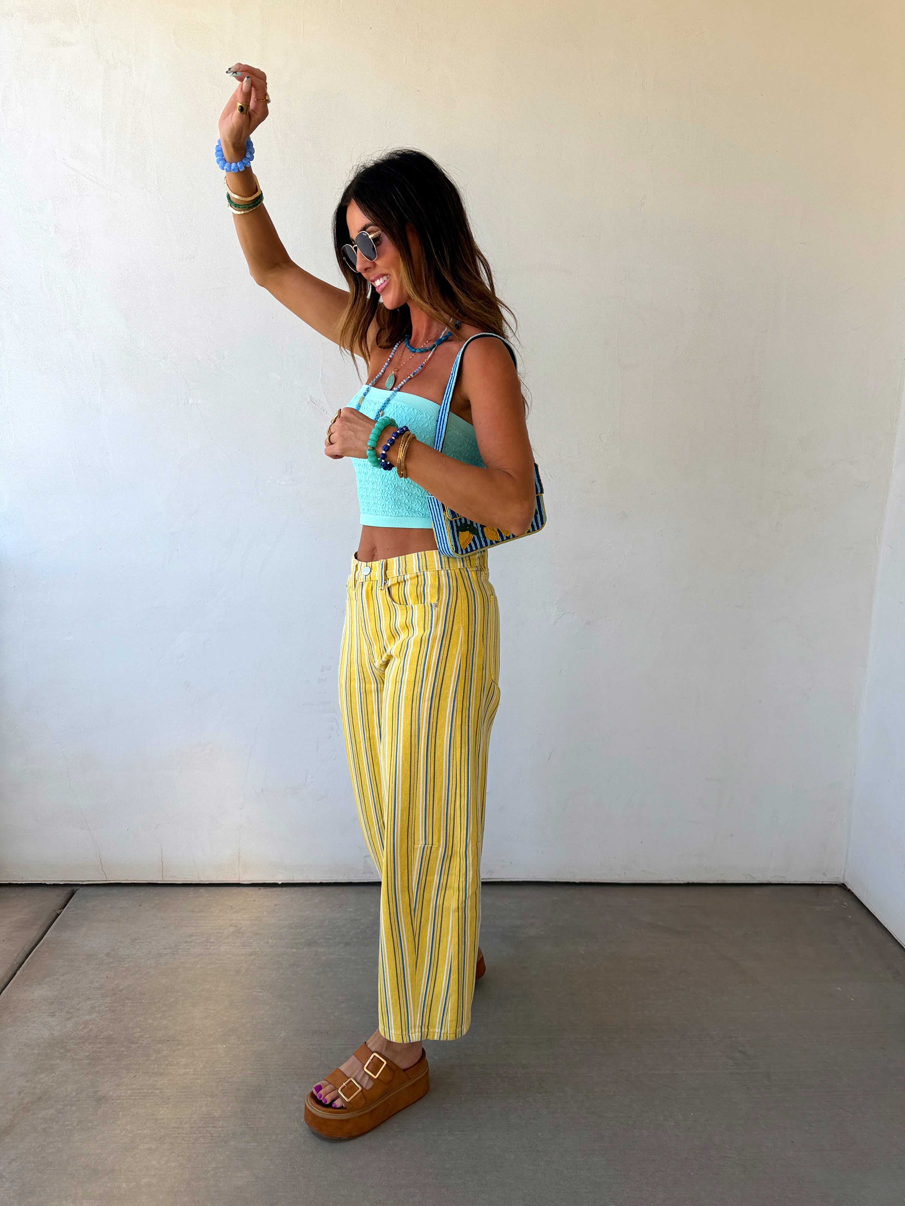 Sorrento Stripe Barrel Jeans