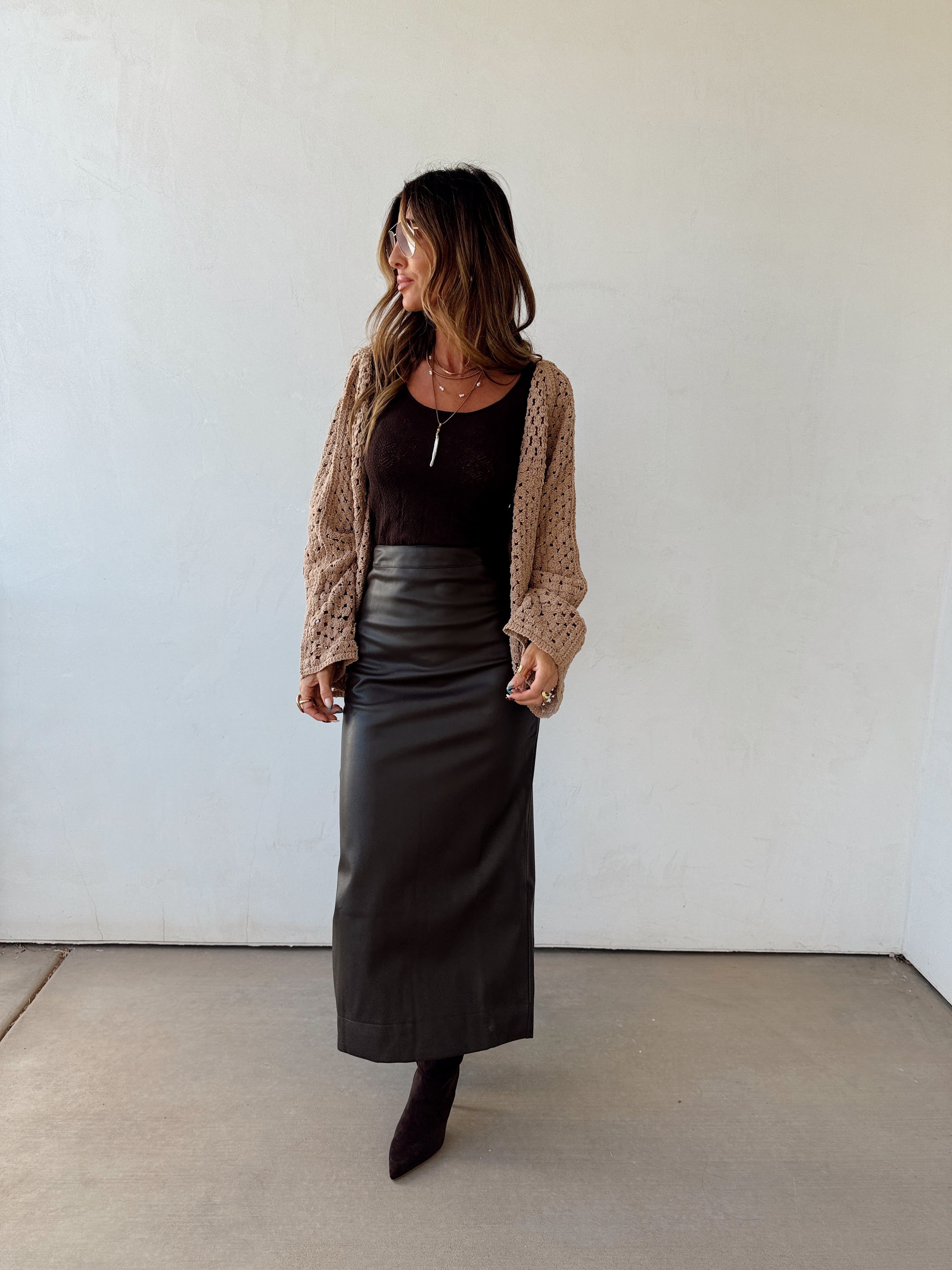 Beside Me Leather Skirt