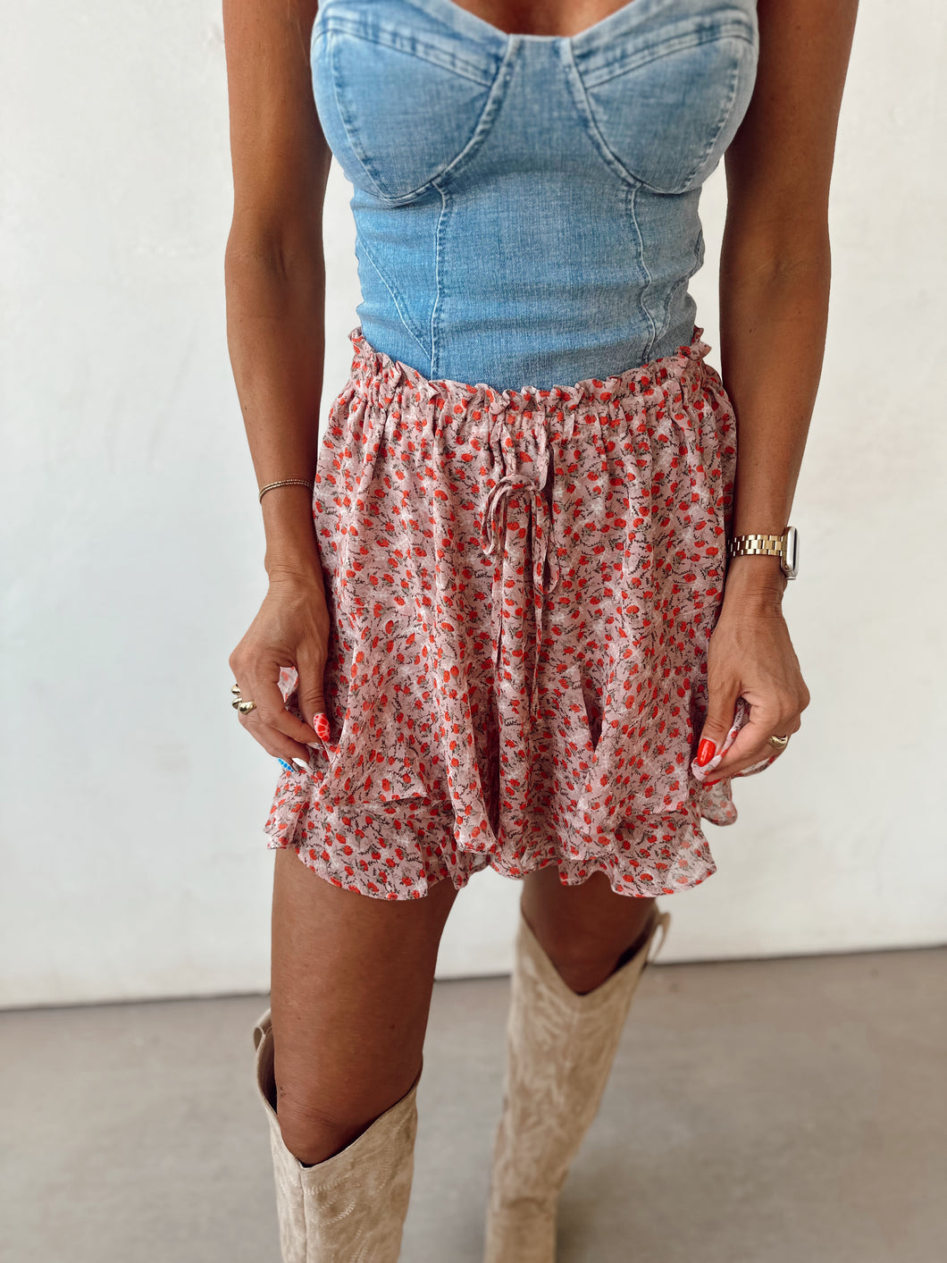 Ditsy Rose Skort