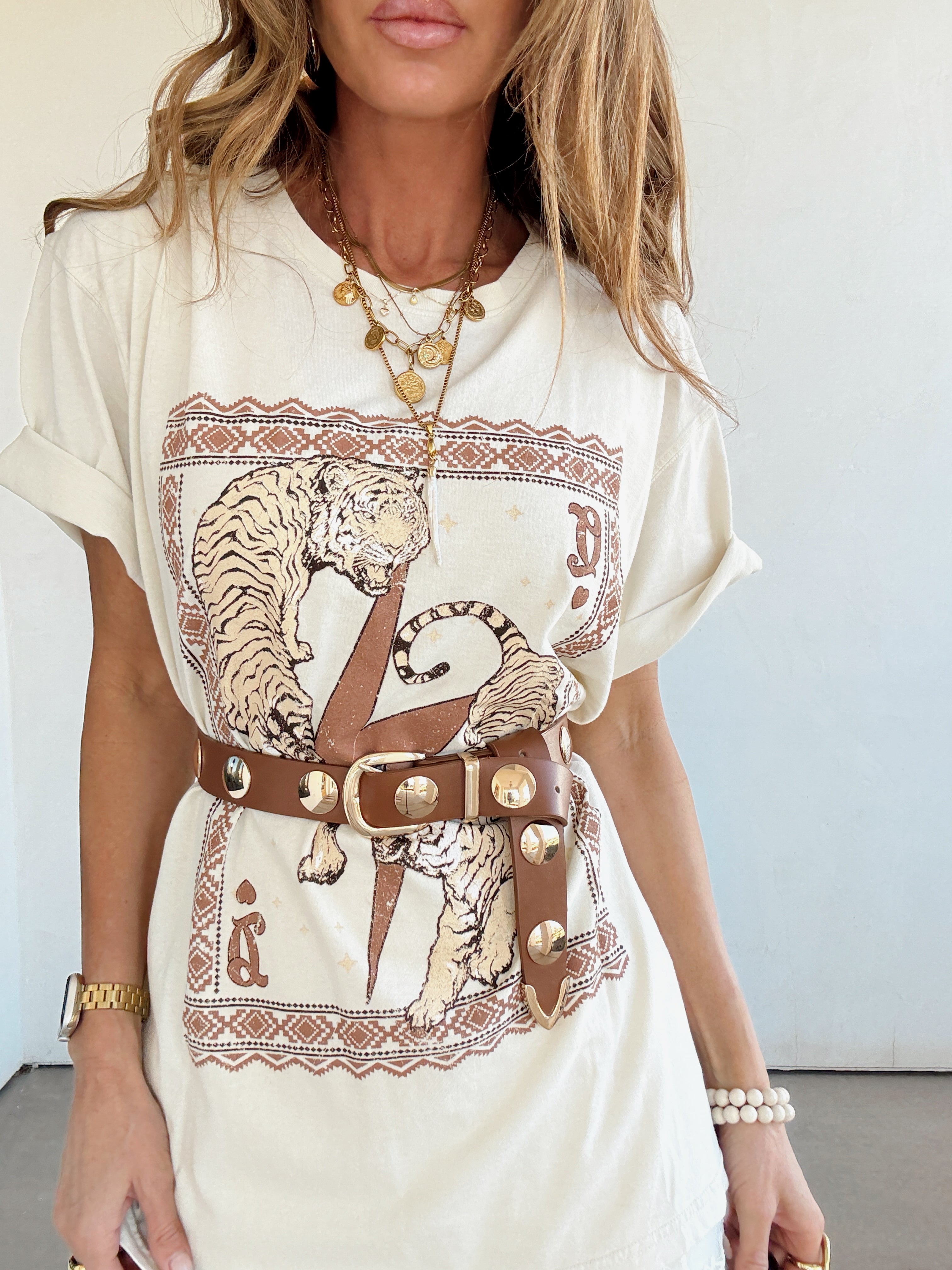Electric Tigers Graphic Tee//Bone