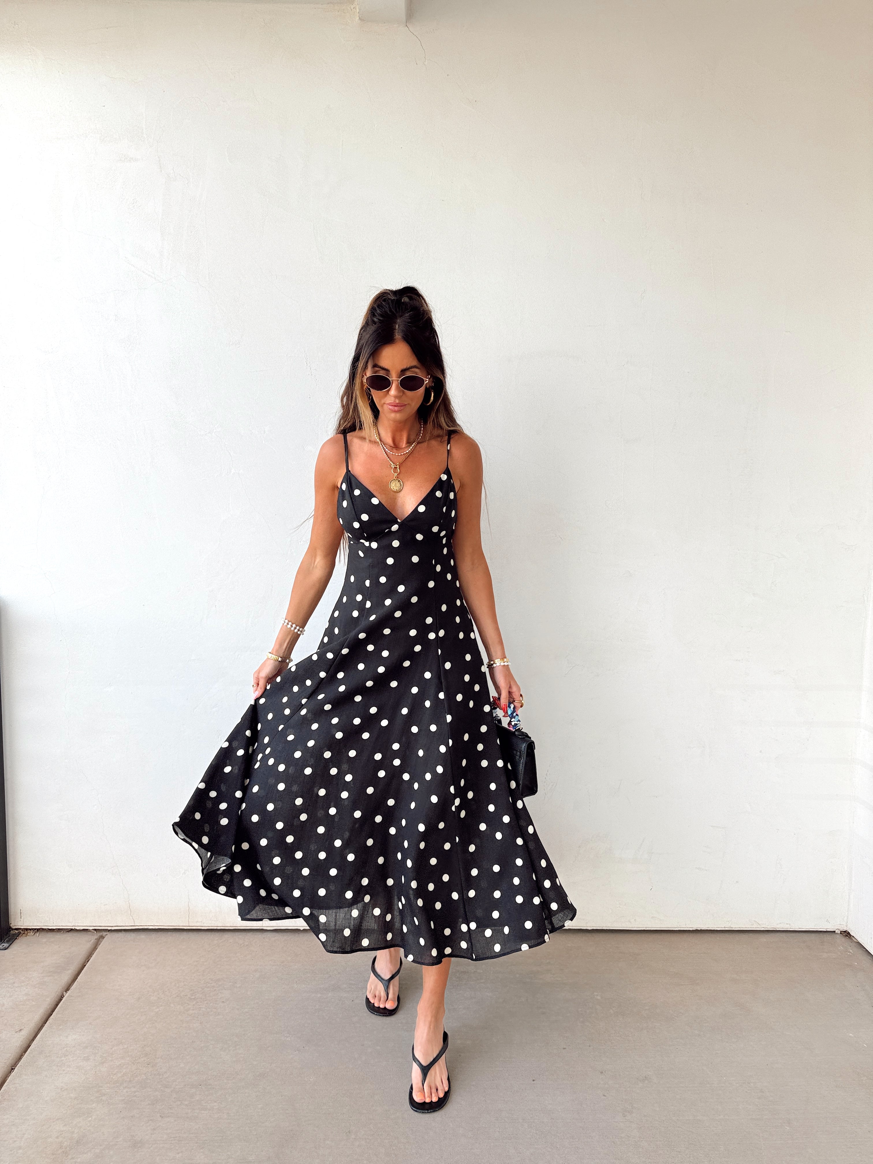 Midnight Polka Dress