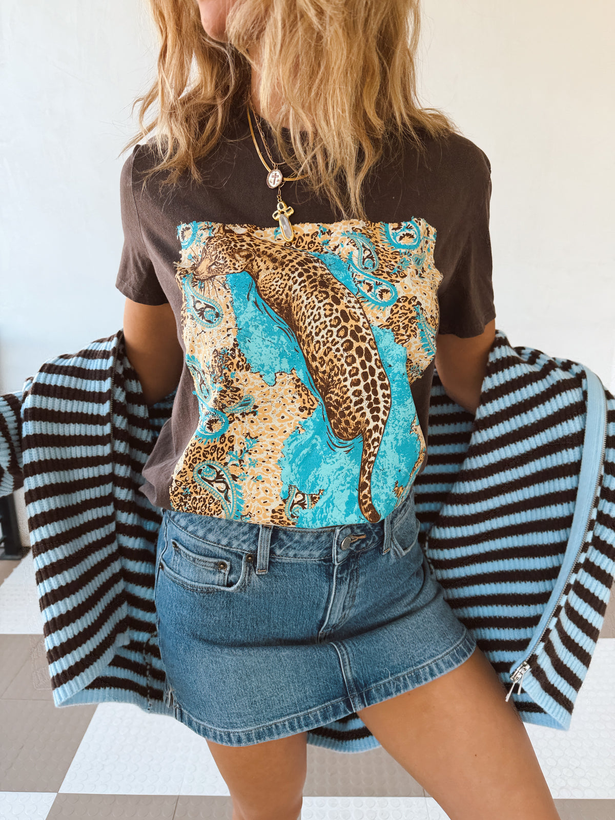 Aqua Leopard Tee
