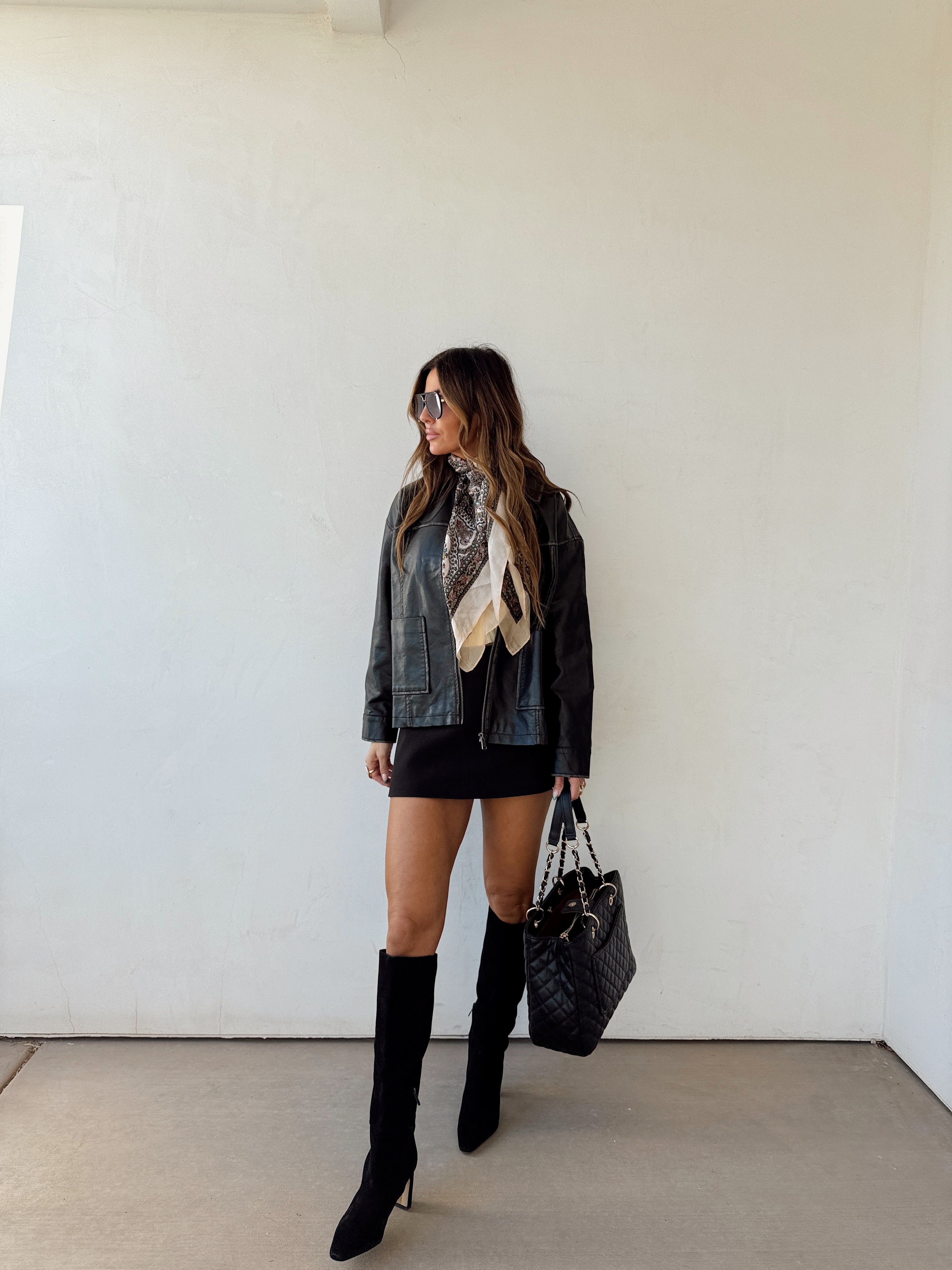 Roslyn Leather Jacket// Black