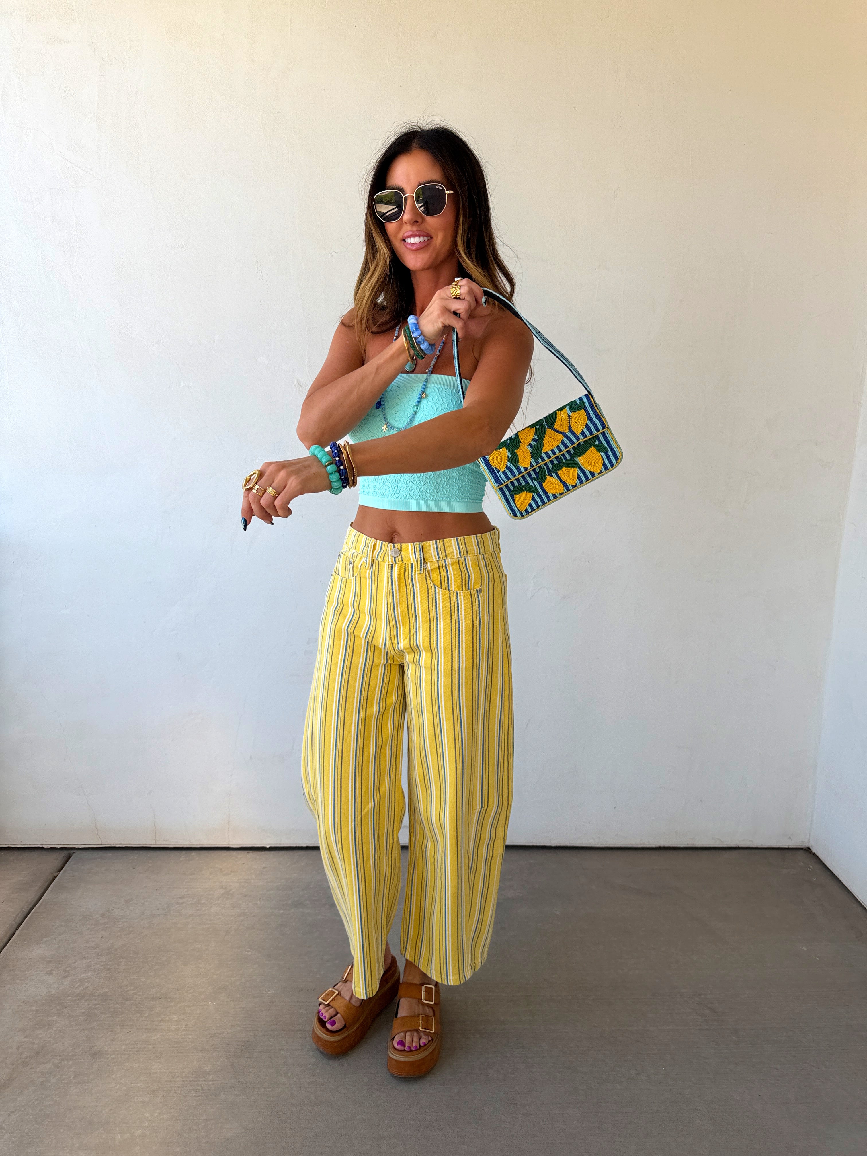 Sorrento Stripe Barrel Jeans