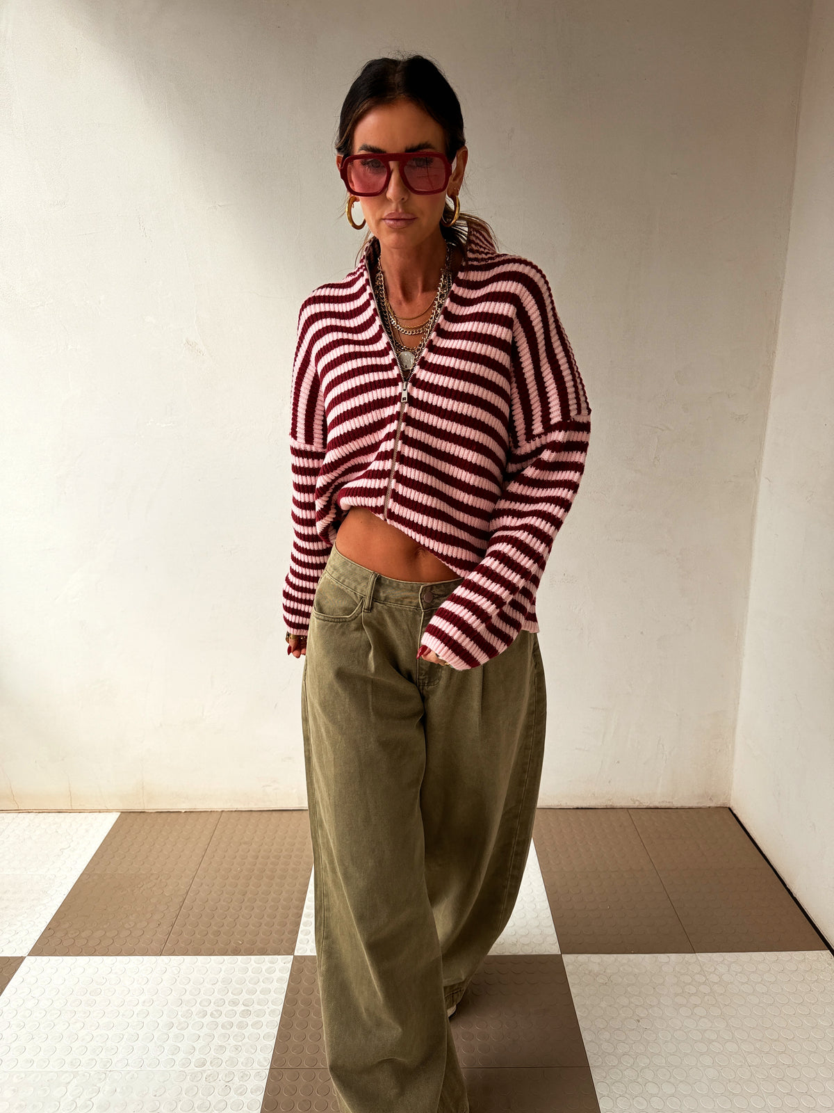 Zane Striped Zipup