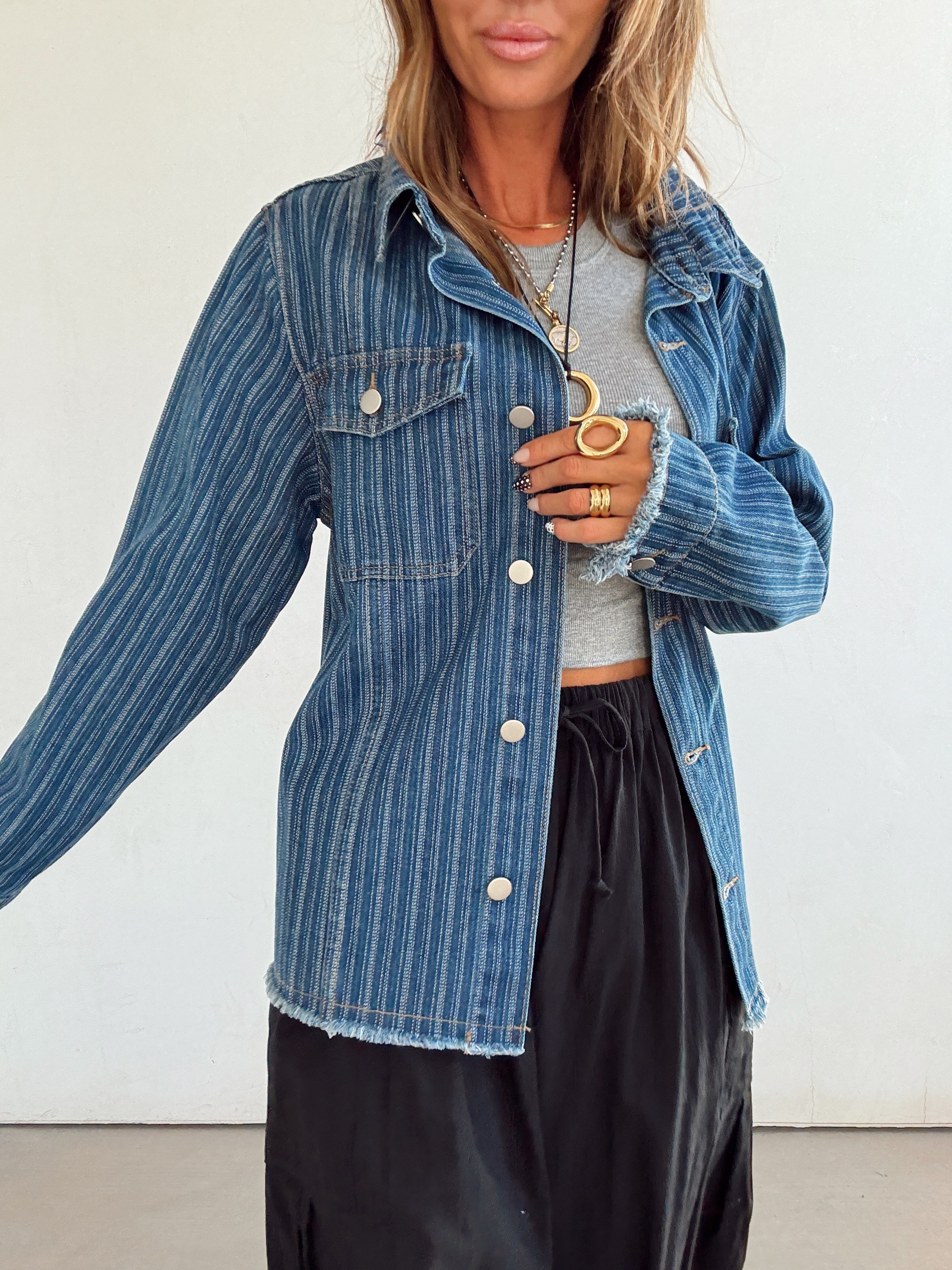 Cool And Collared Denim Jacket