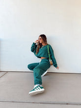Load image into Gallery viewer, Varsity Sweat Set//Forest
