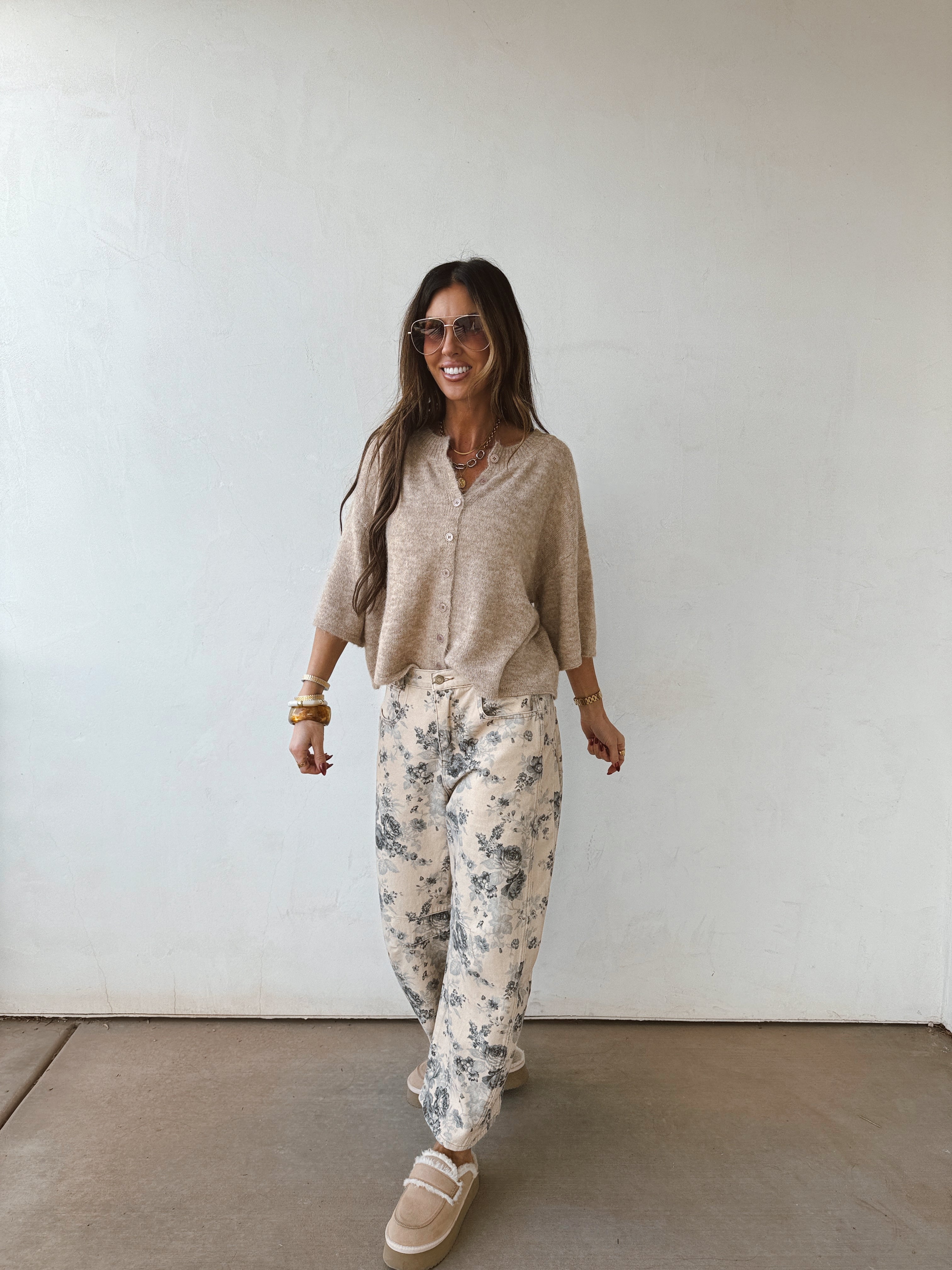 Winter Rose Barrel Jeans