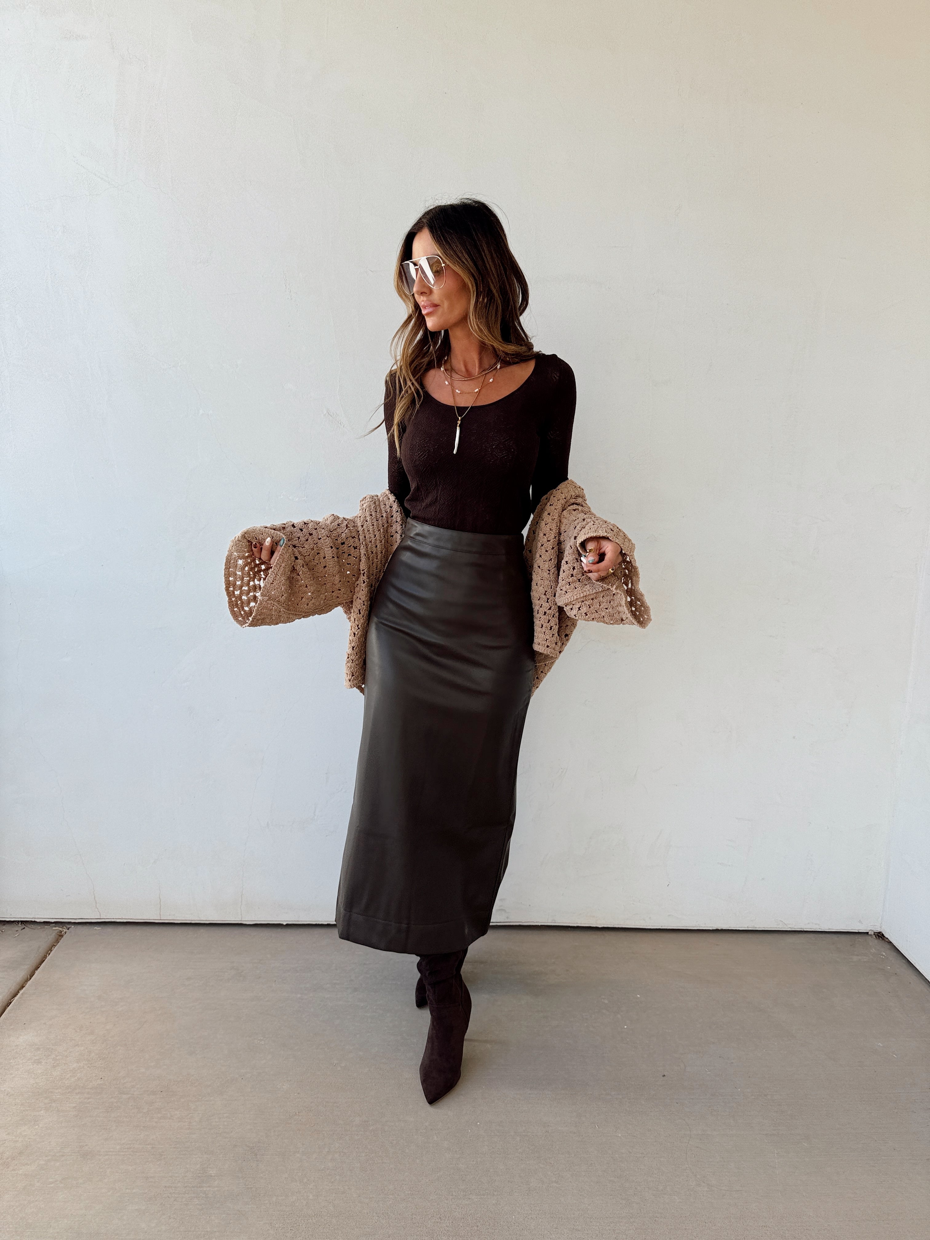Beside Me Leather Skirt