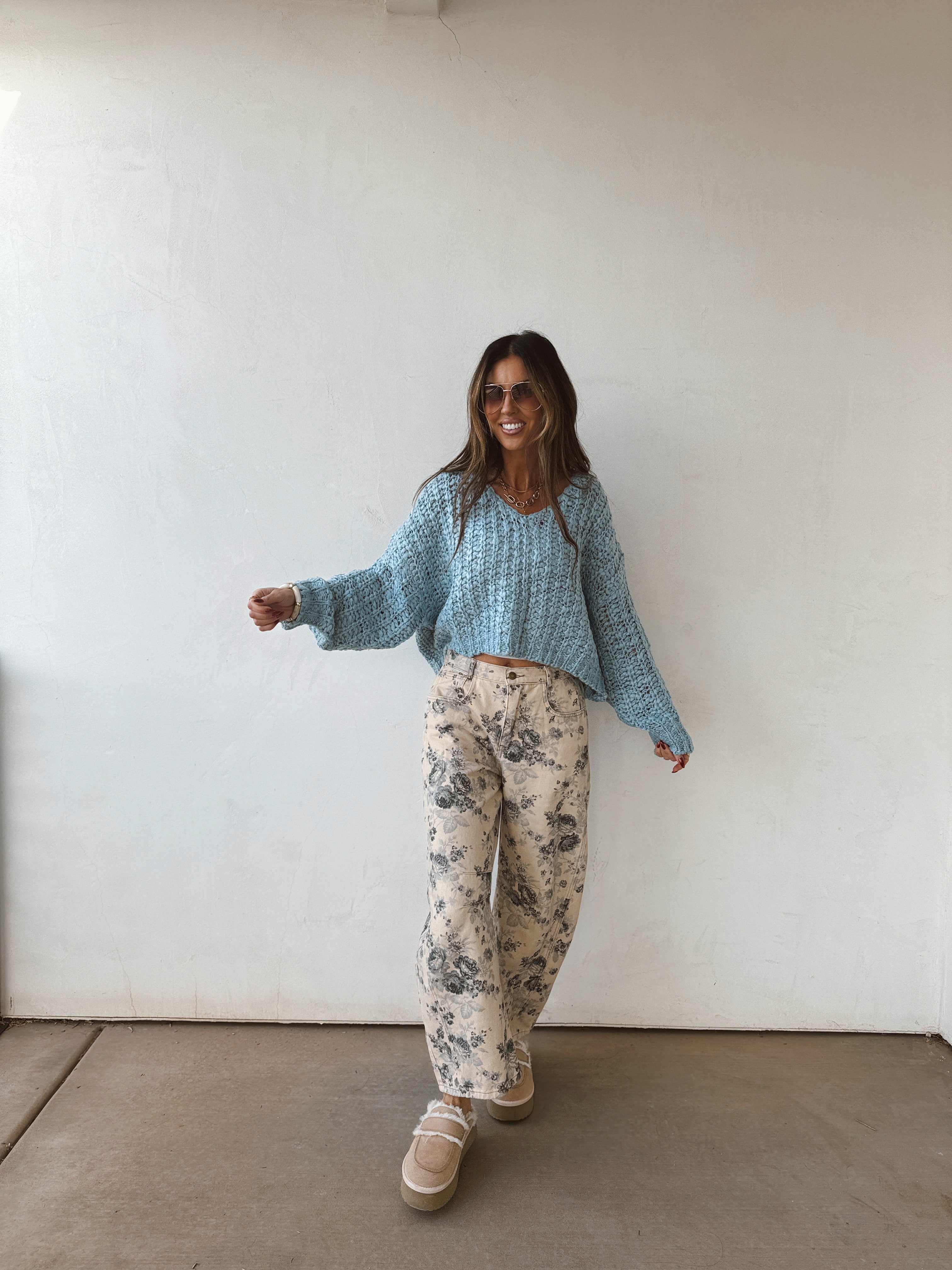 Winter Rose Barrel Jeans