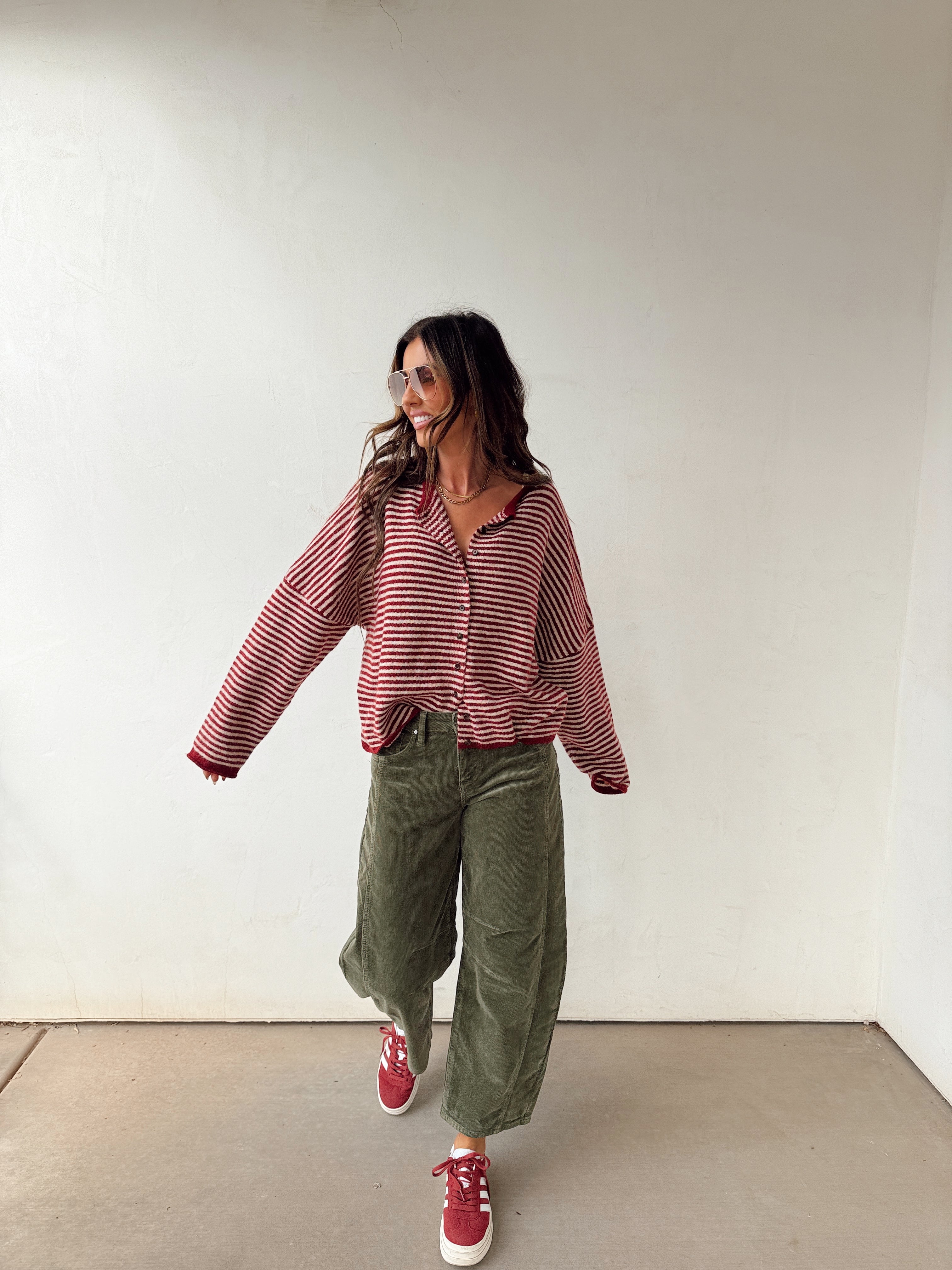 Holiday Stripes Sweater Cardigan