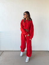 Load image into Gallery viewer, Varsity Sweat Set//Red

