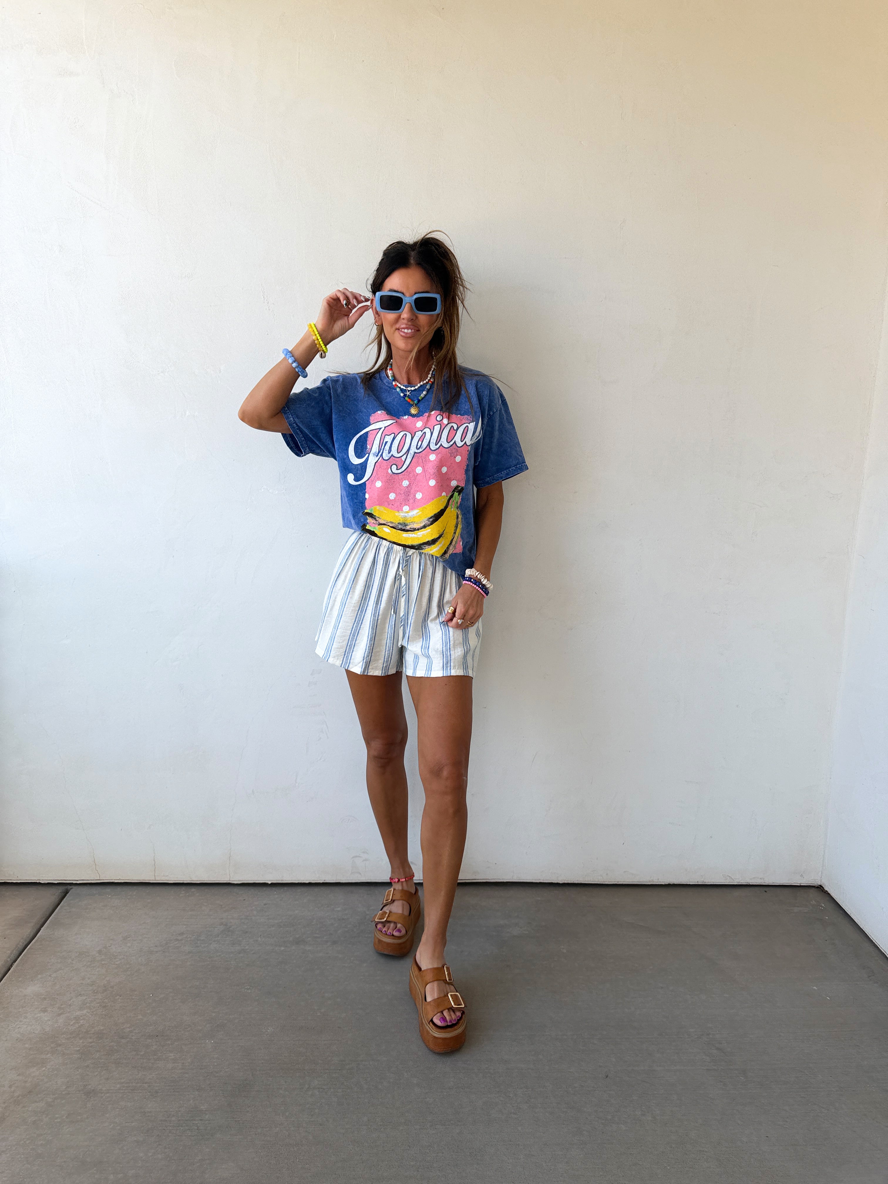 Saylor Stripe Linen Shorts