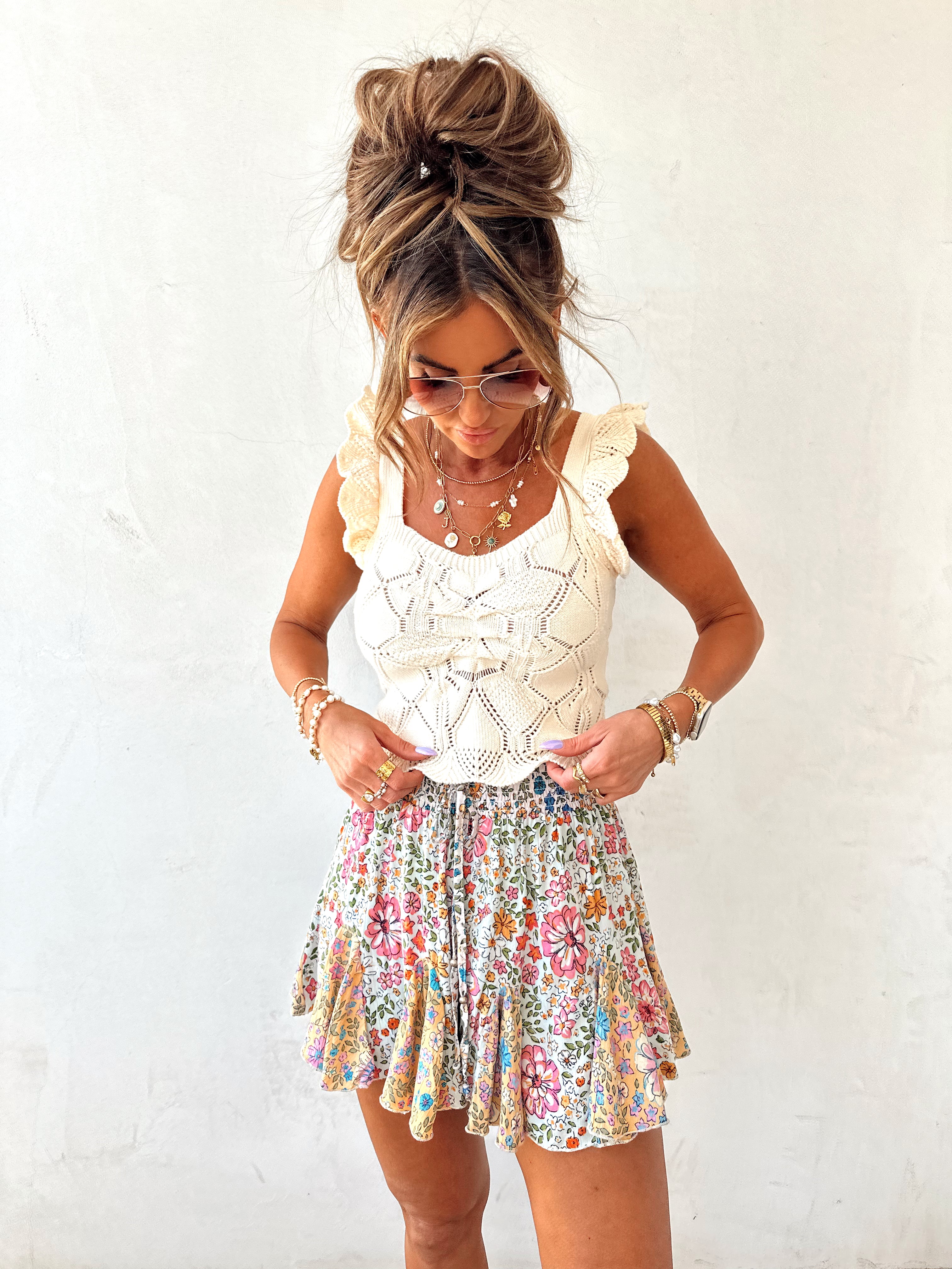 Sunlit Flowers Butterfly Skort