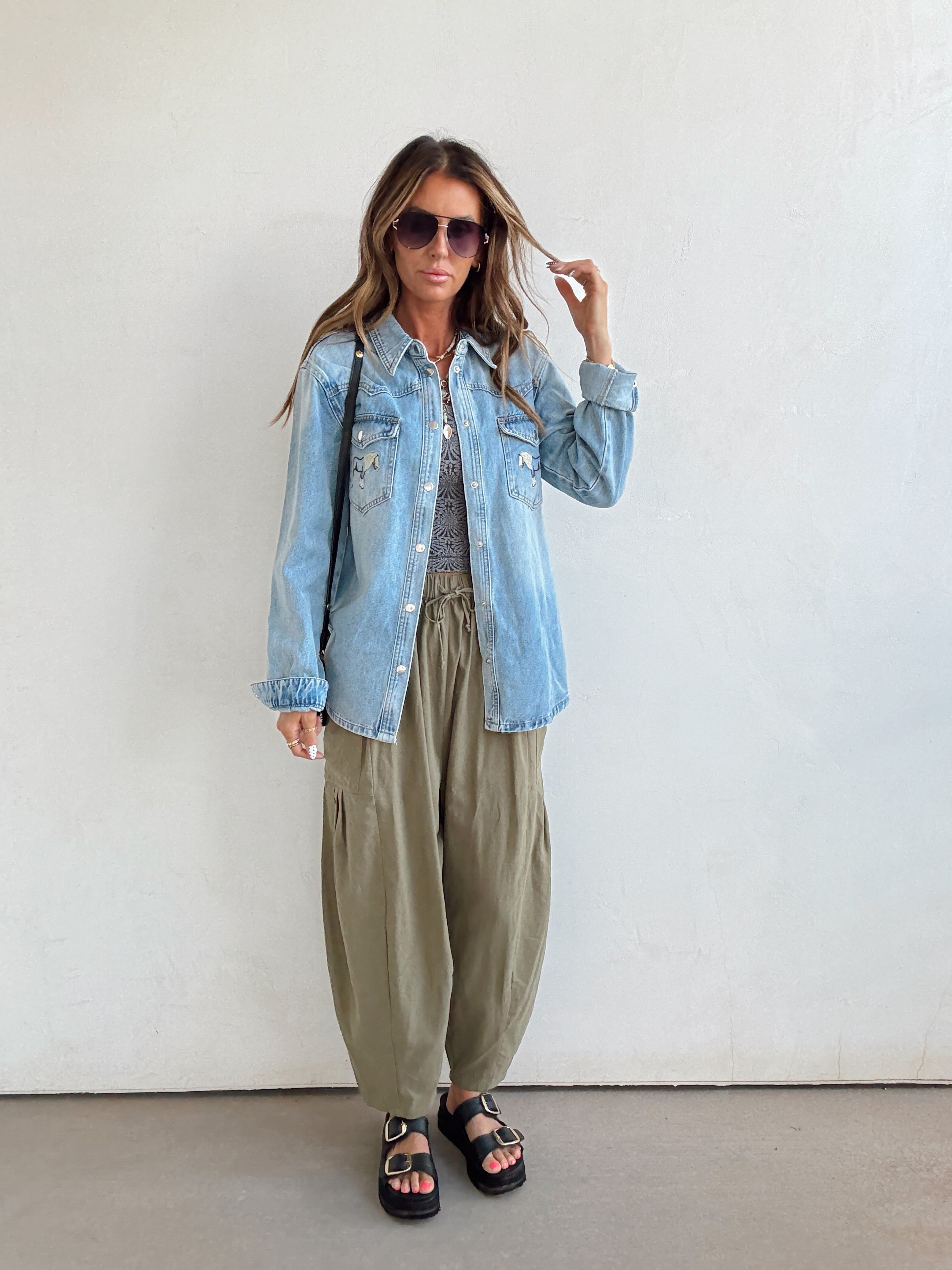 Trick Pony Denim Button Up
