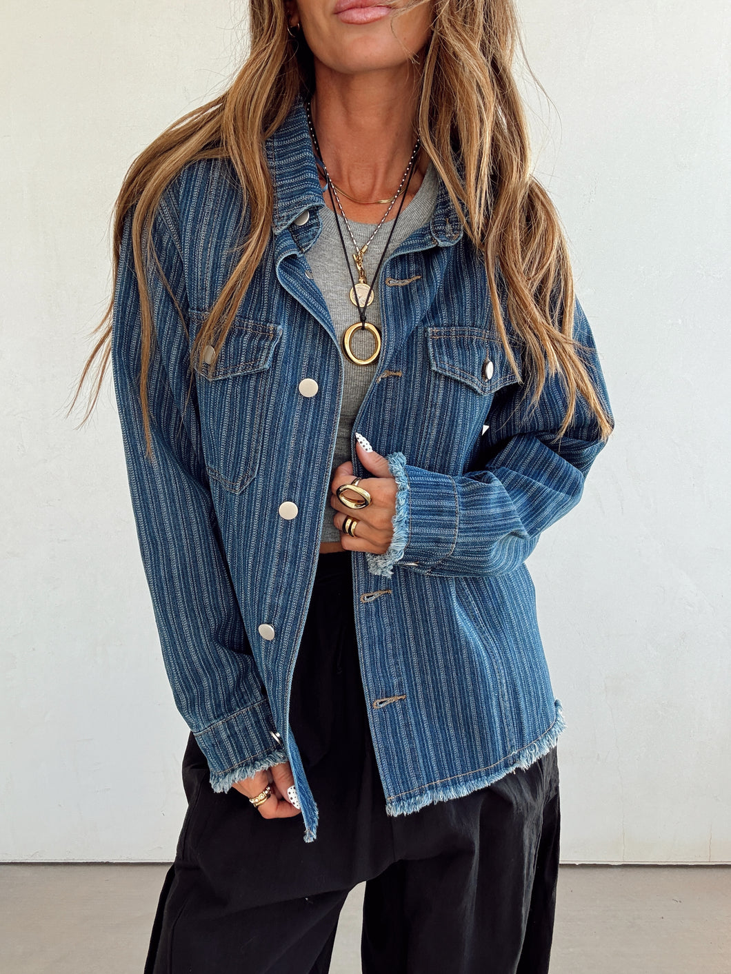 Cool And Collared Denim Jacket