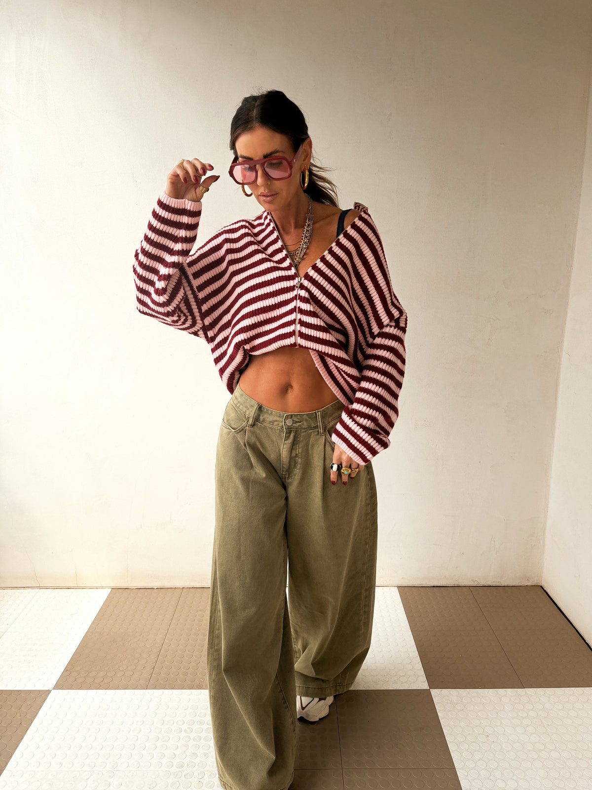 Zane Striped Zipup