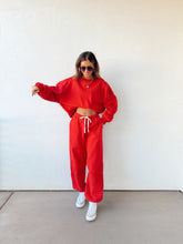 Load image into Gallery viewer, Varsity Sweat Set//Red
