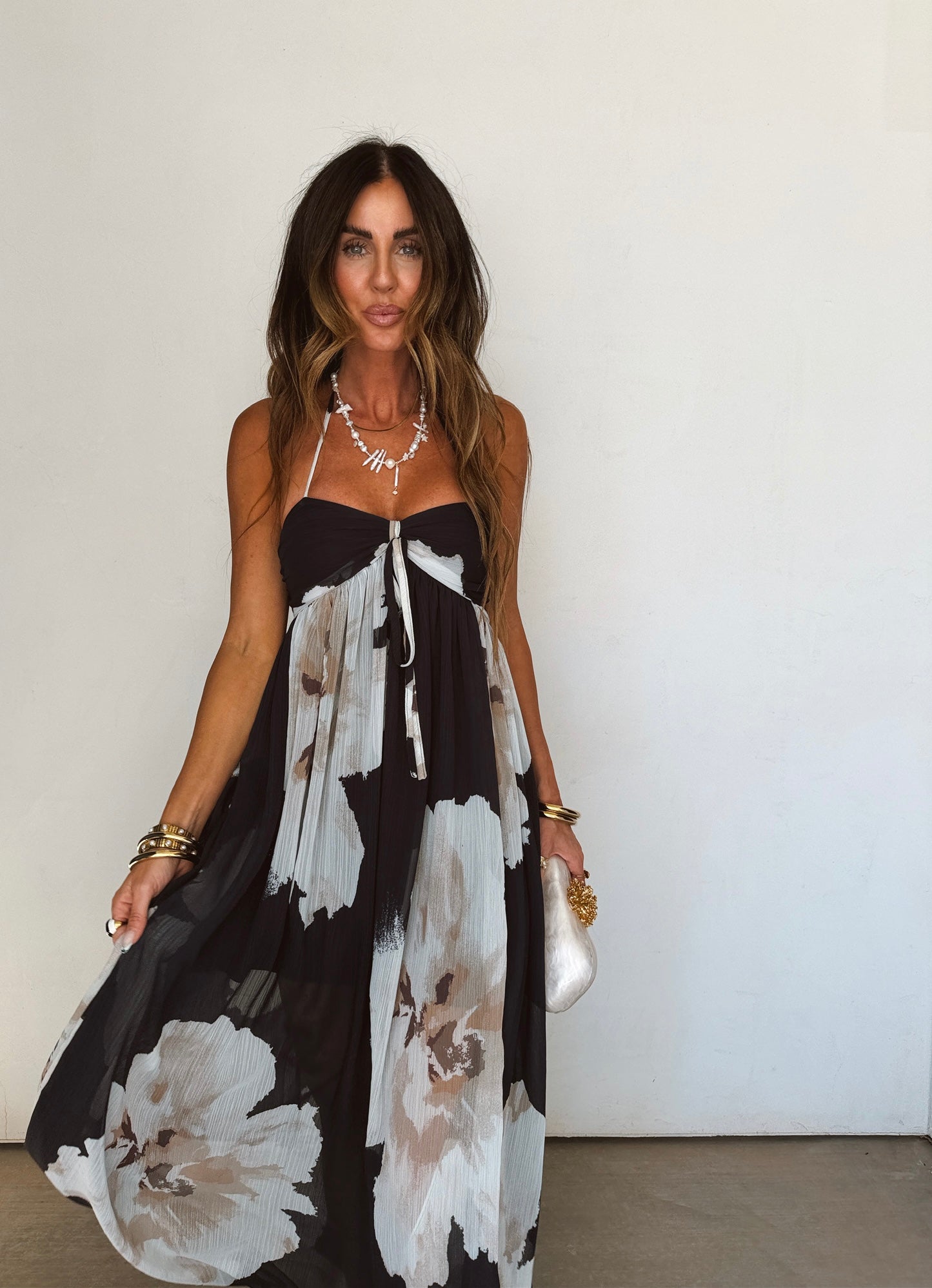 Shadow Bloom Maxi Dress