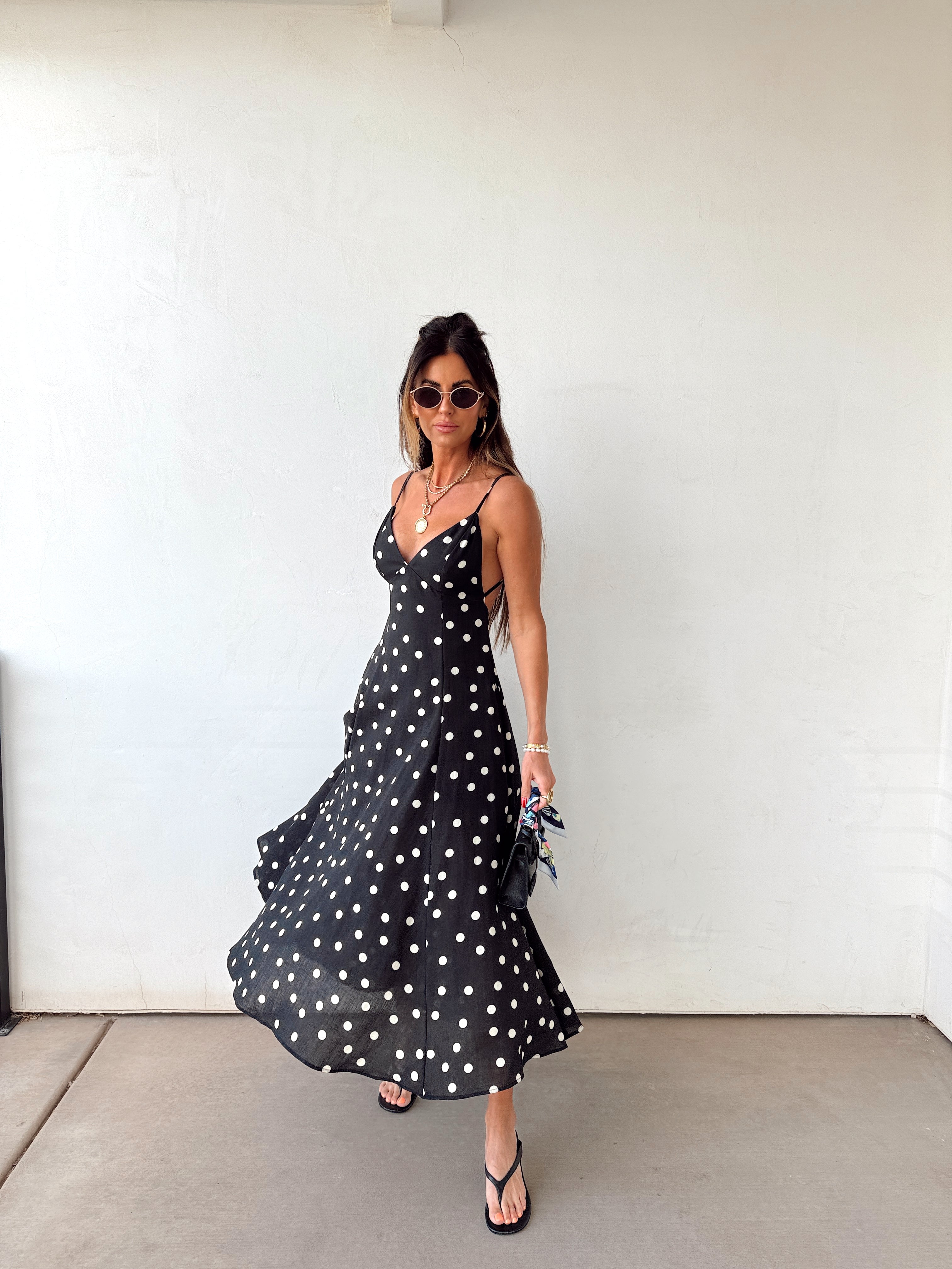 Midnight Polka Dress