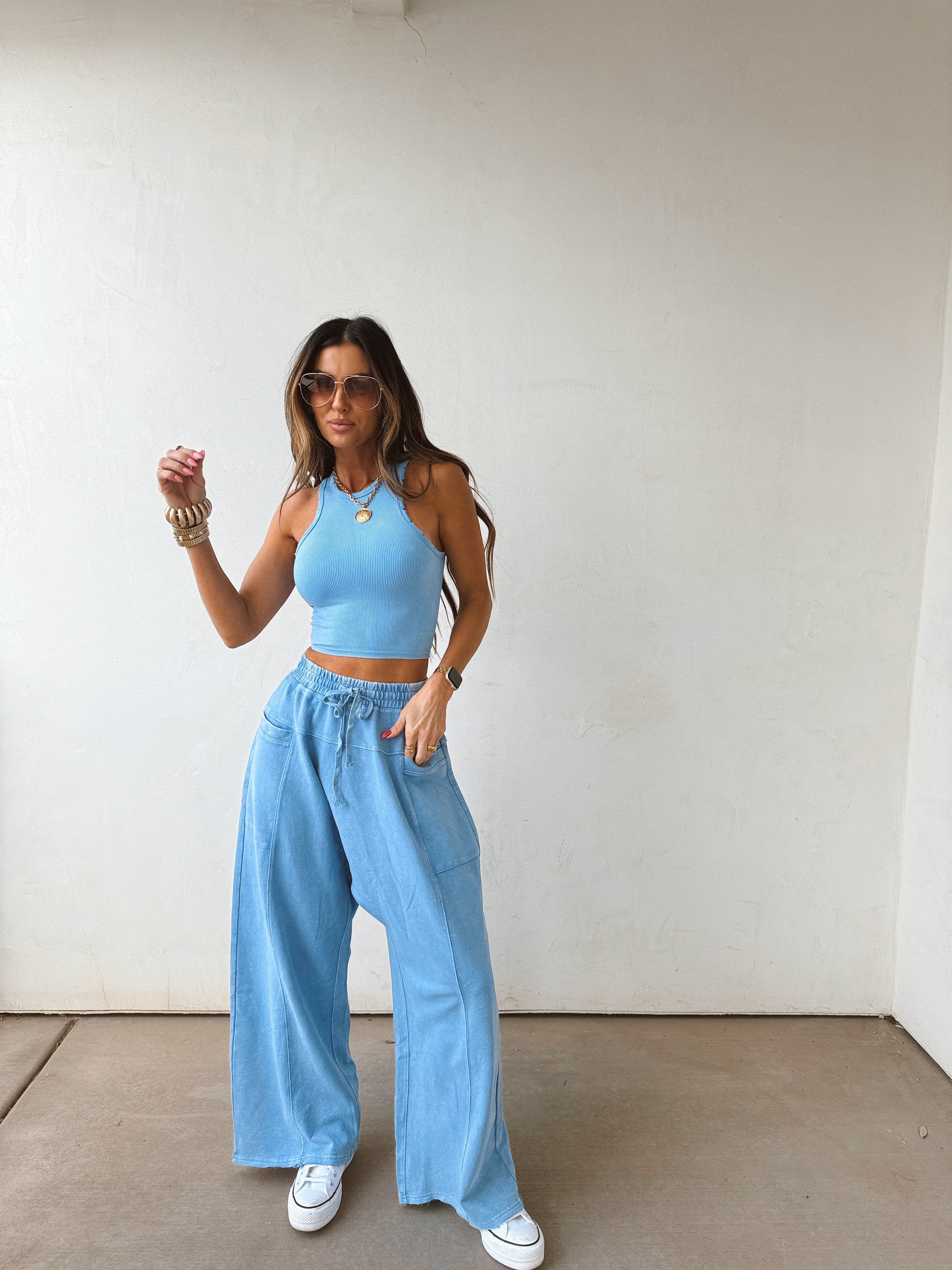 Cold Plunge Harem Pants//Blue