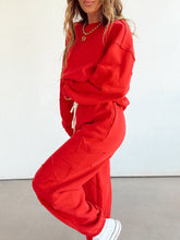 Load image into Gallery viewer, Varsity Sweat Set//Red
