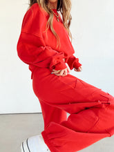 Load image into Gallery viewer, Varsity Sweat Set//Red
