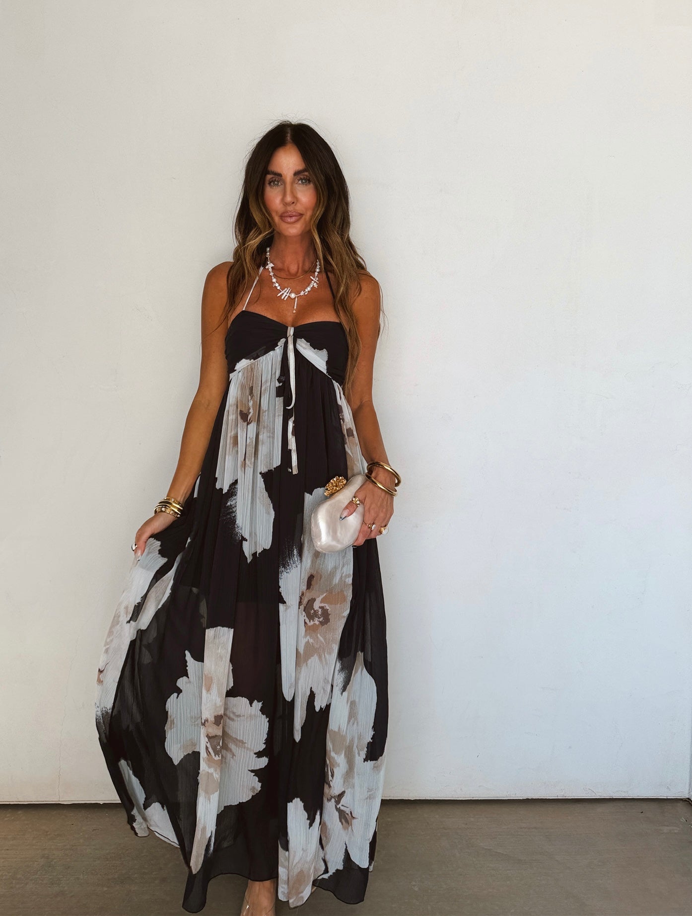 Shadow Bloom Maxi Dress