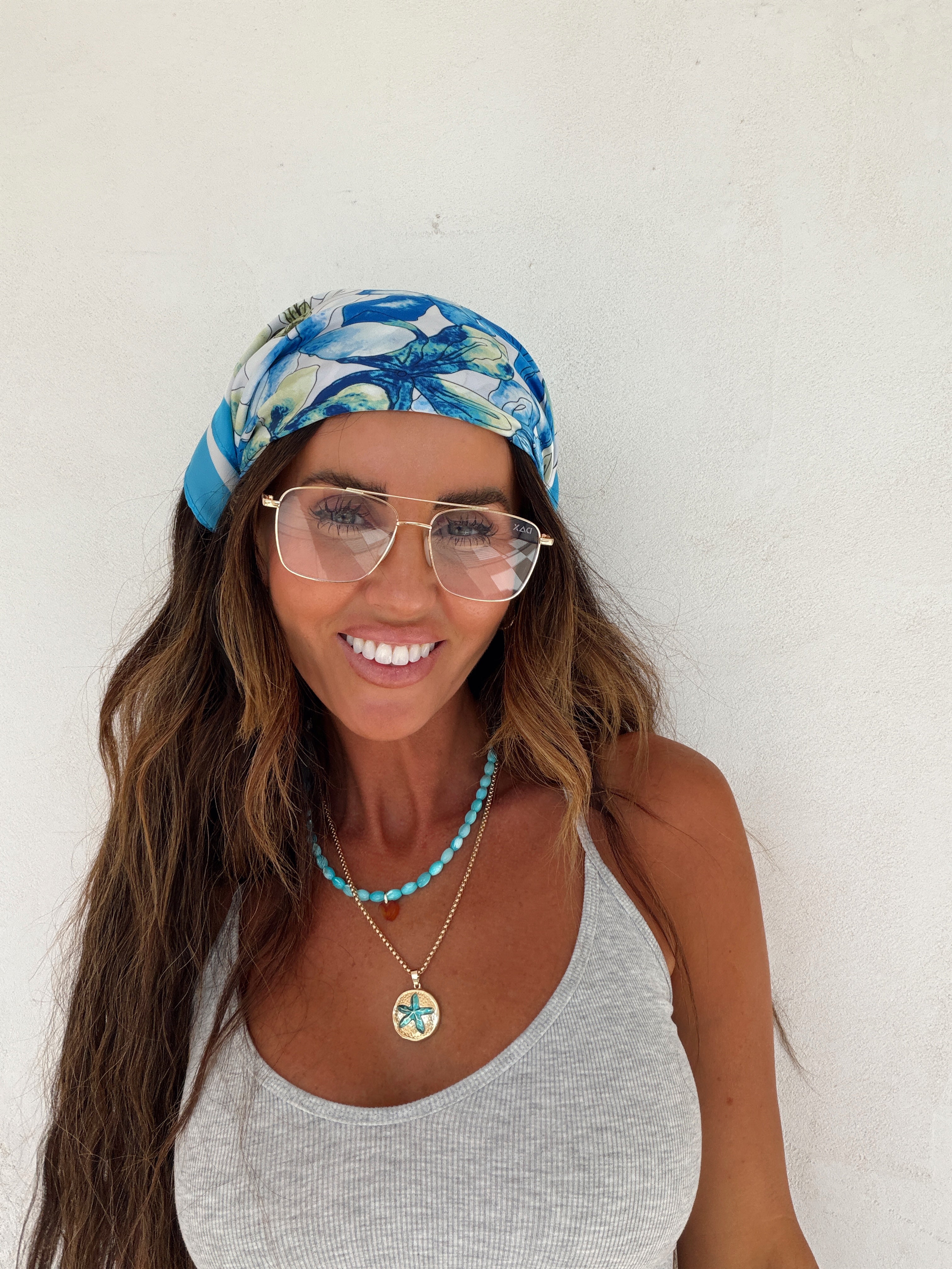 Baya Blue Head Scarf