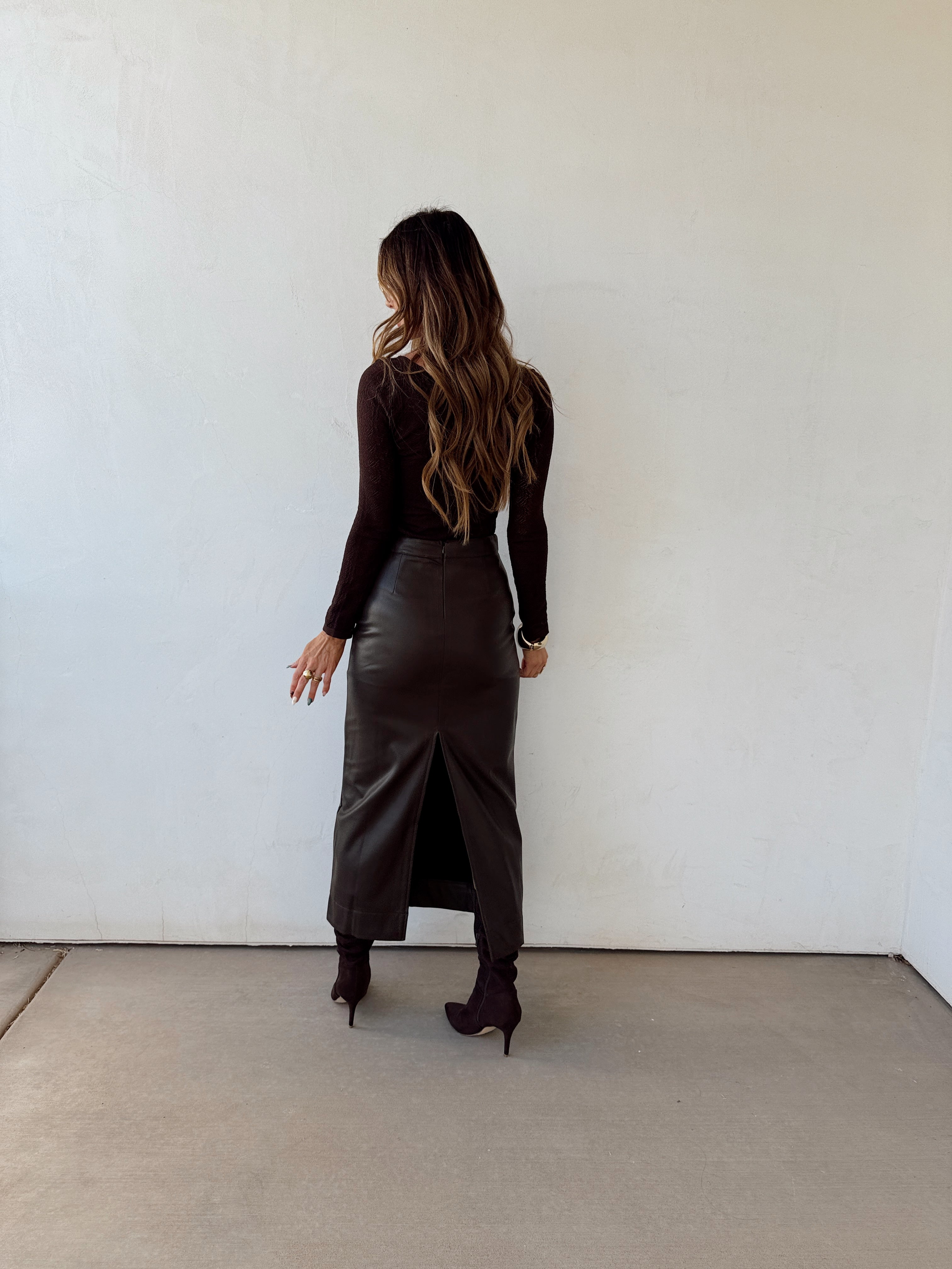 Beside Me Leather Skirt