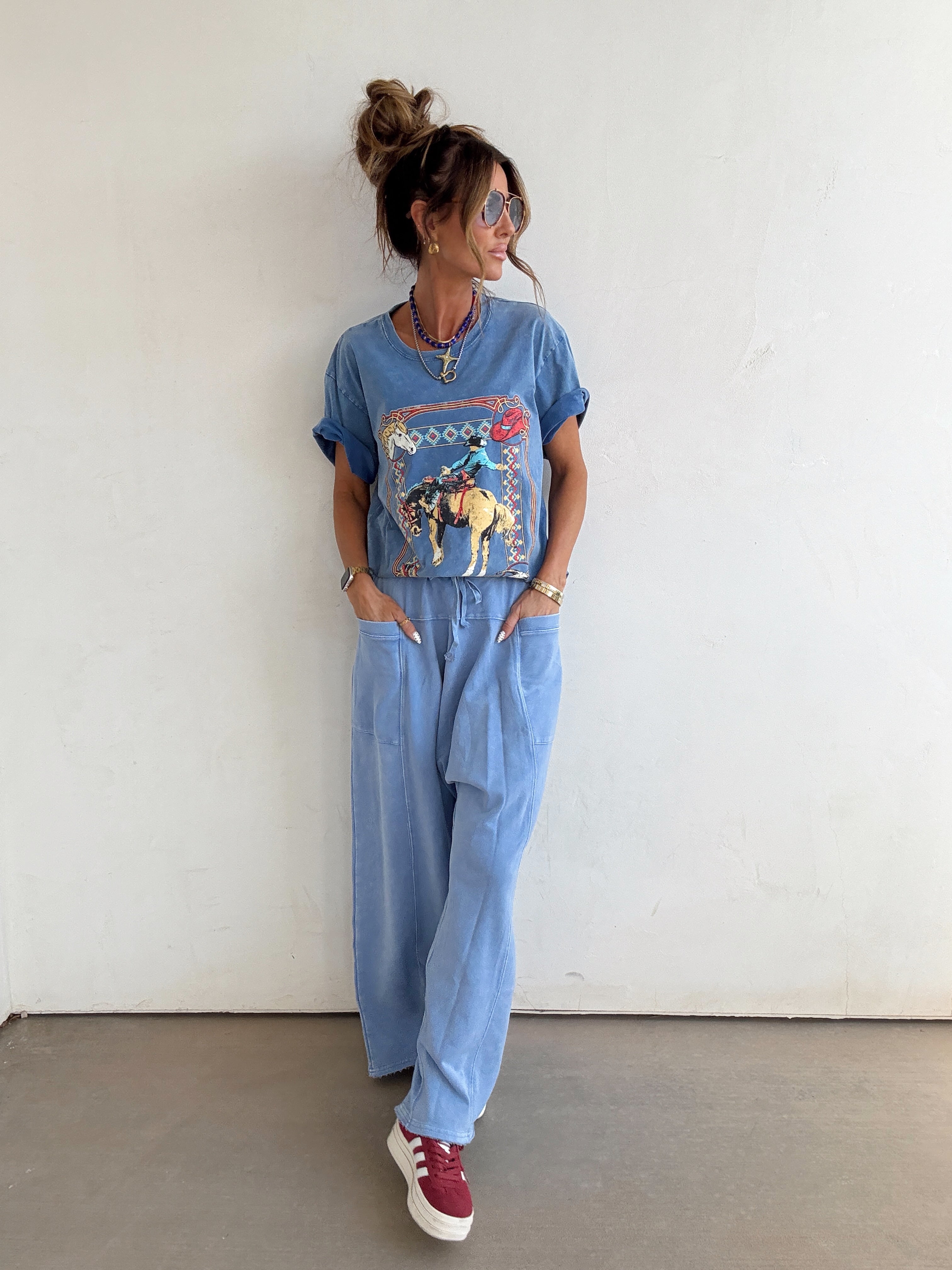 Save a Cowboy Graphic Tee//Blue