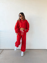 Load image into Gallery viewer, Varsity Sweat Set//Red
