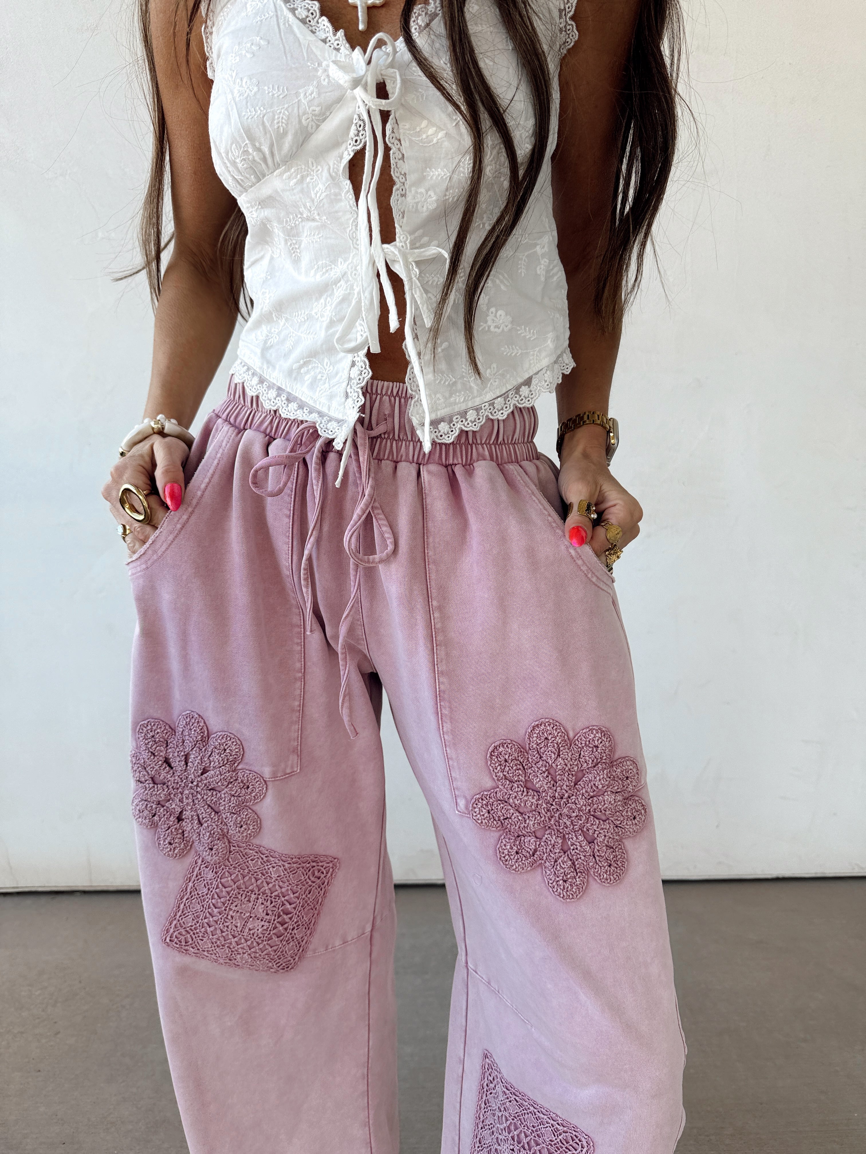 Flower Child Barrel Sweats