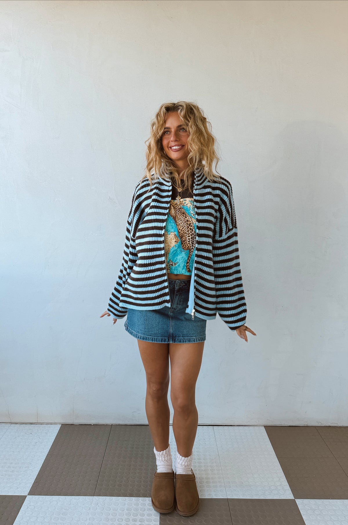 Aqua Leopard Tee