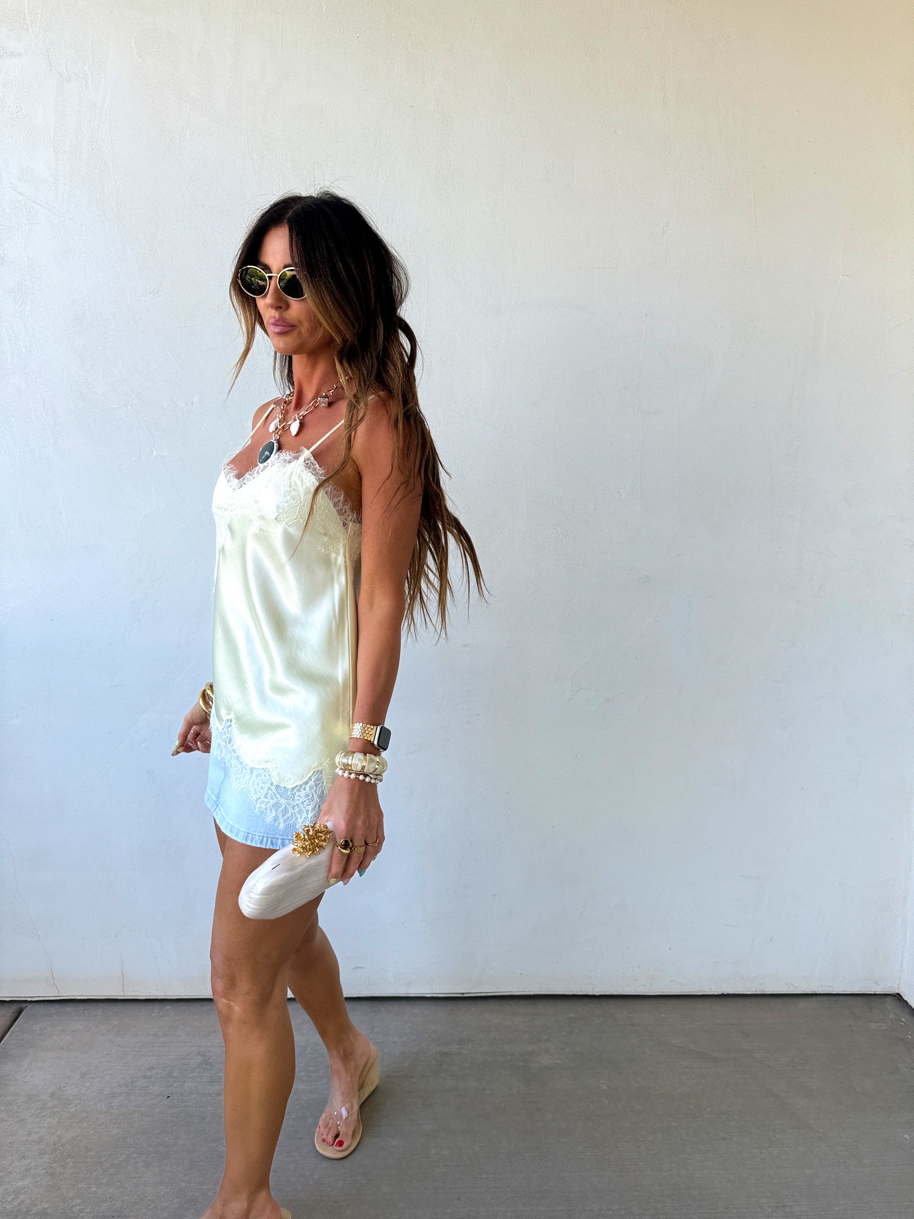 Seashell Satin Tank