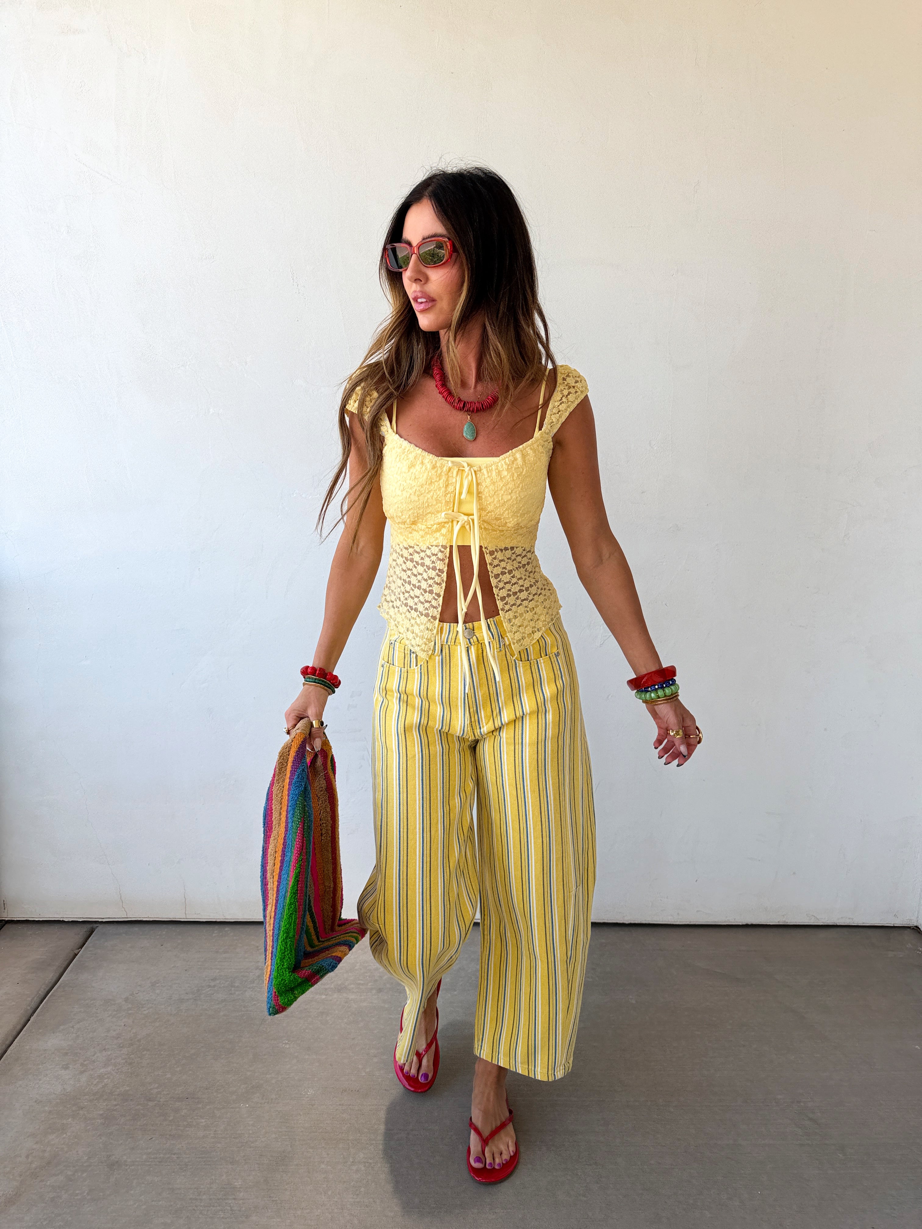 Sorrento Stripe Barrel Jeans