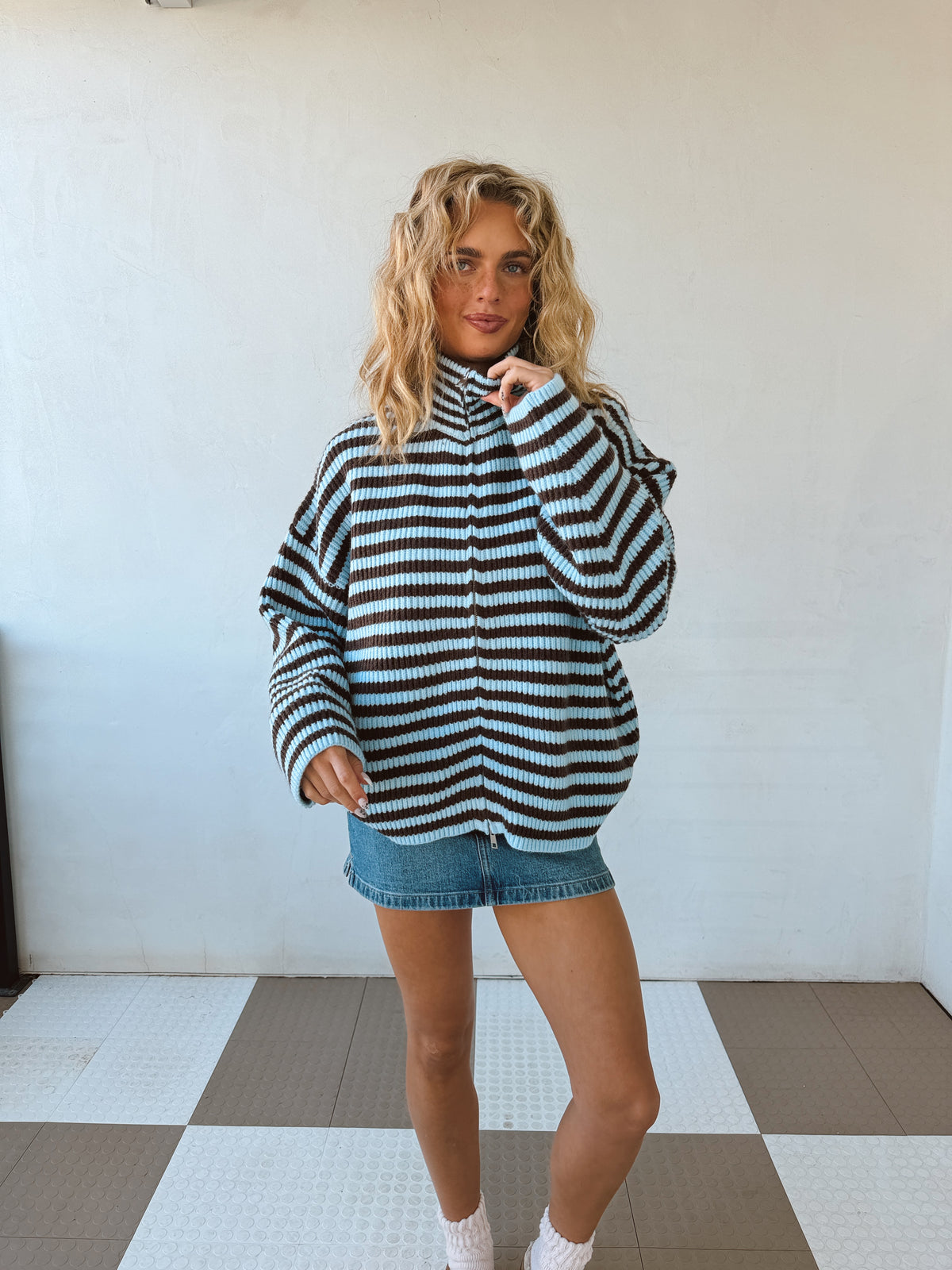 Zane Striped Zipup