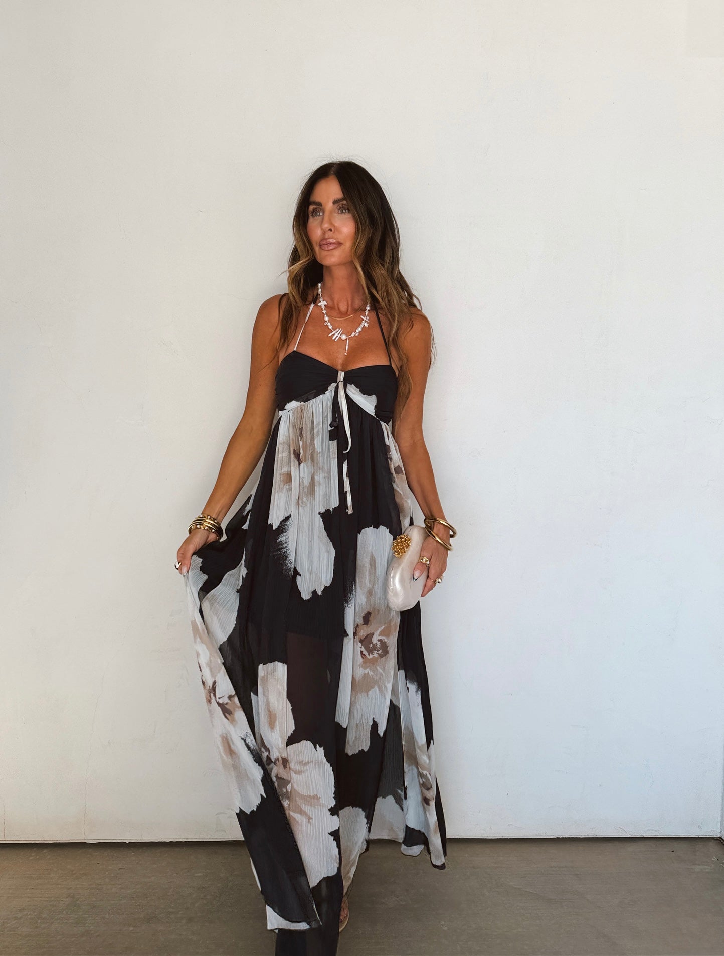 Shadow Bloom Maxi Dress