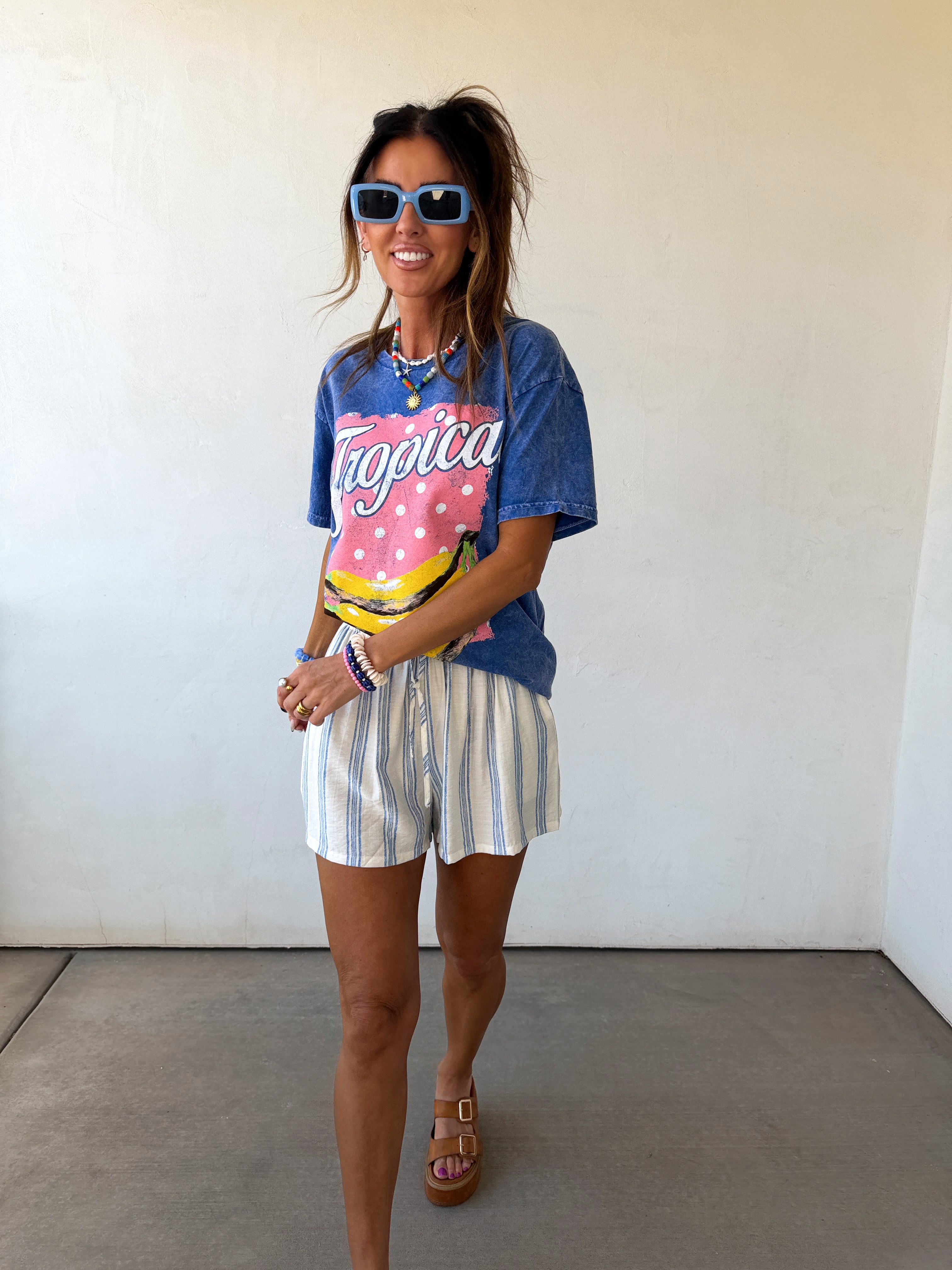 Saylor Stripe Linen Shorts