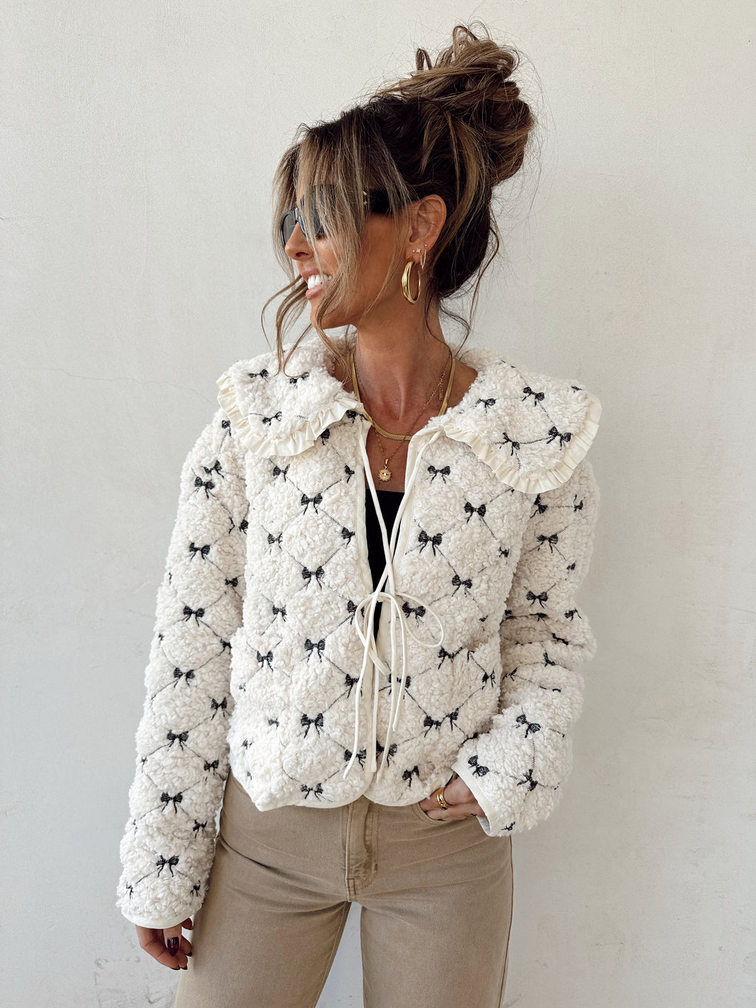 Tied With A Bow Quilted Jacket