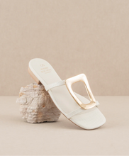 Load image into Gallery viewer, Amiyah White Statement Buckle Sandal
